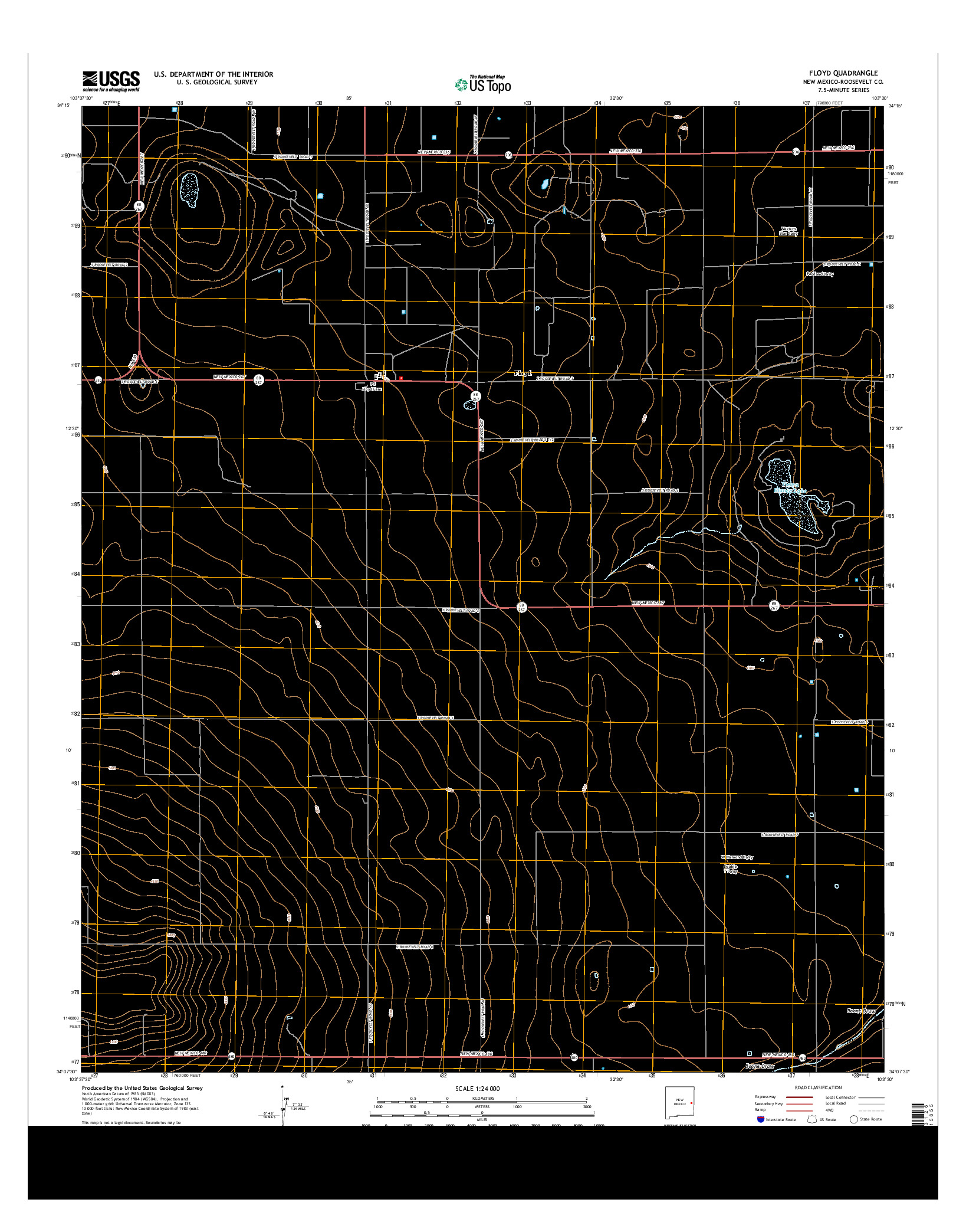 USGS US TOPO 7.5-MINUTE MAP FOR FLOYD, NM 2013