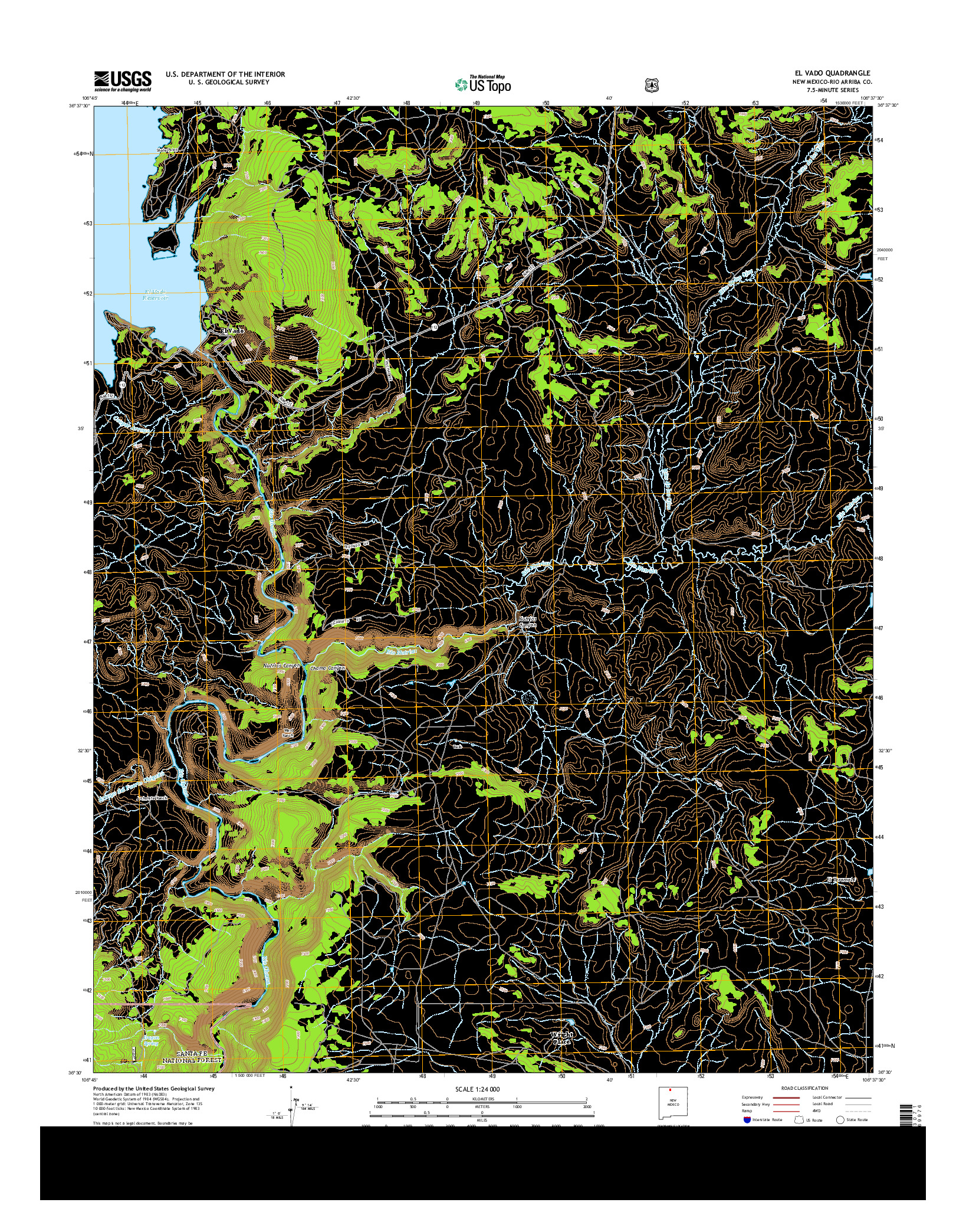USGS US TOPO 7.5-MINUTE MAP FOR EL VADO, NM 2013
