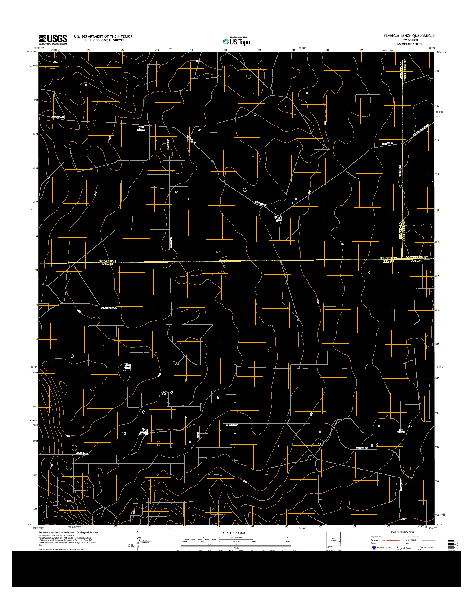 USGS US TOPO 7.5-MINUTE MAP FOR FLYING M RANCH, NM 2013