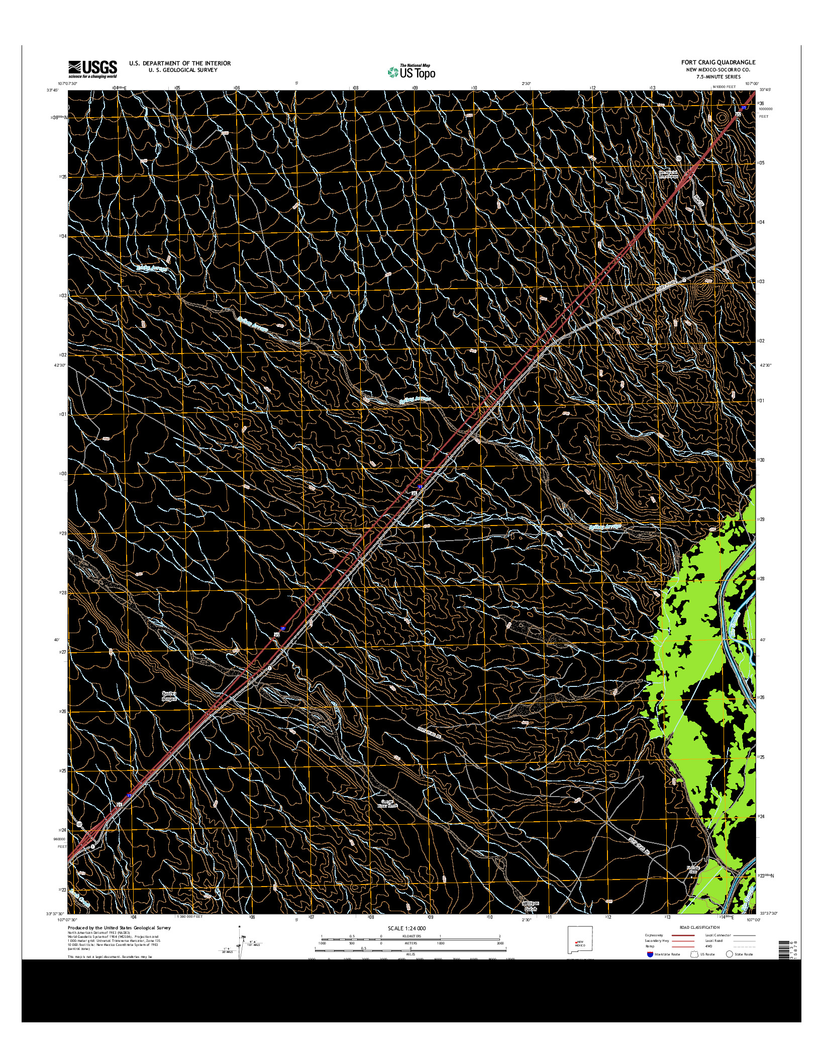 USGS US TOPO 7.5-MINUTE MAP FOR FORT CRAIG, NM 2013