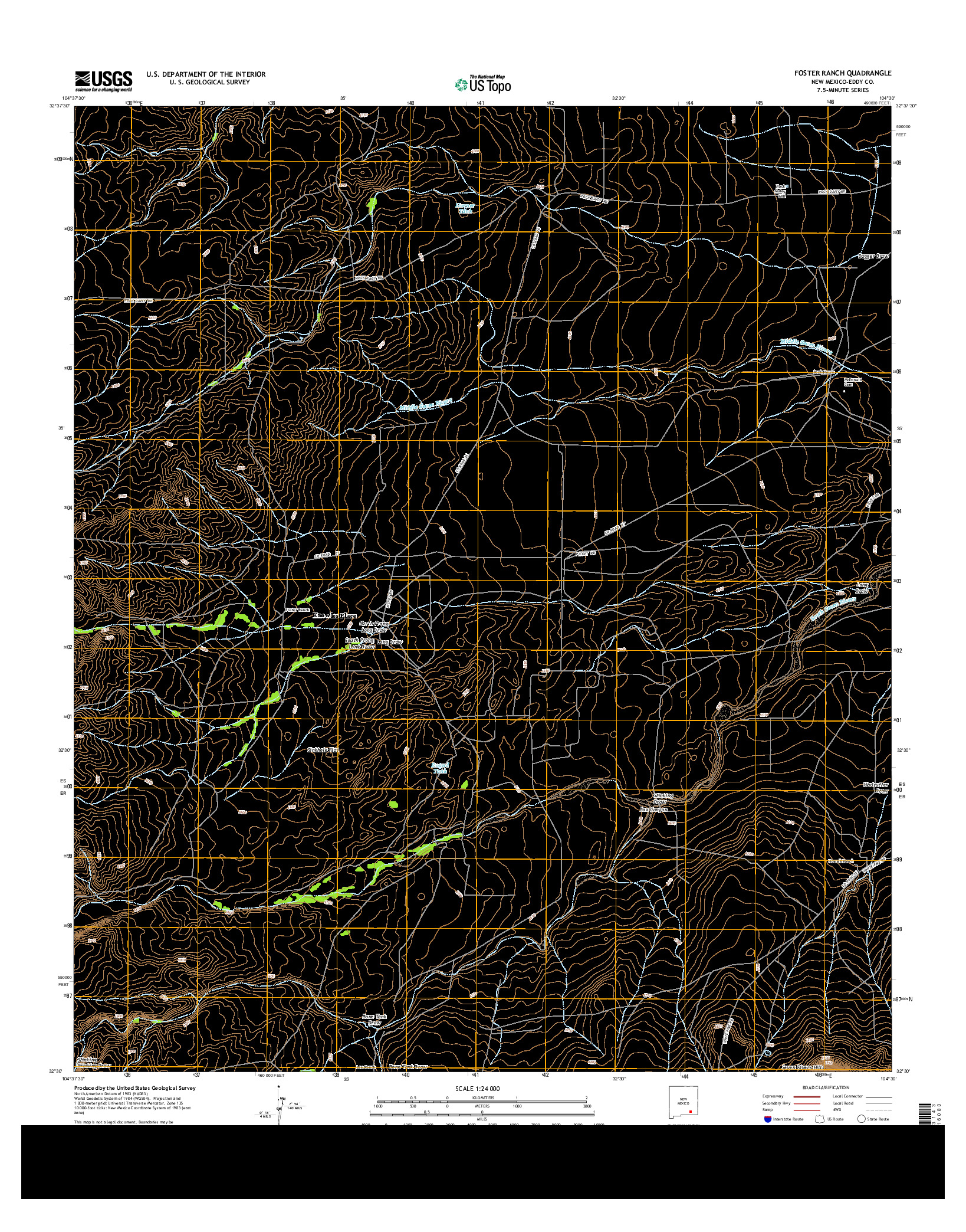 USGS US TOPO 7.5-MINUTE MAP FOR FOSTER RANCH, NM 2013