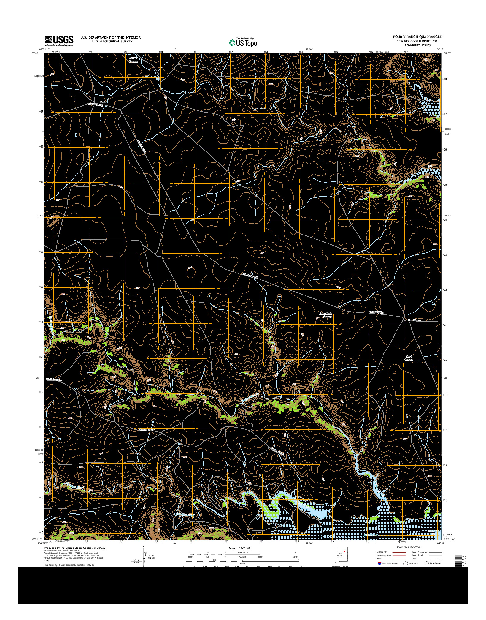 USGS US TOPO 7.5-MINUTE MAP FOR FOUR V RANCH, NM 2013