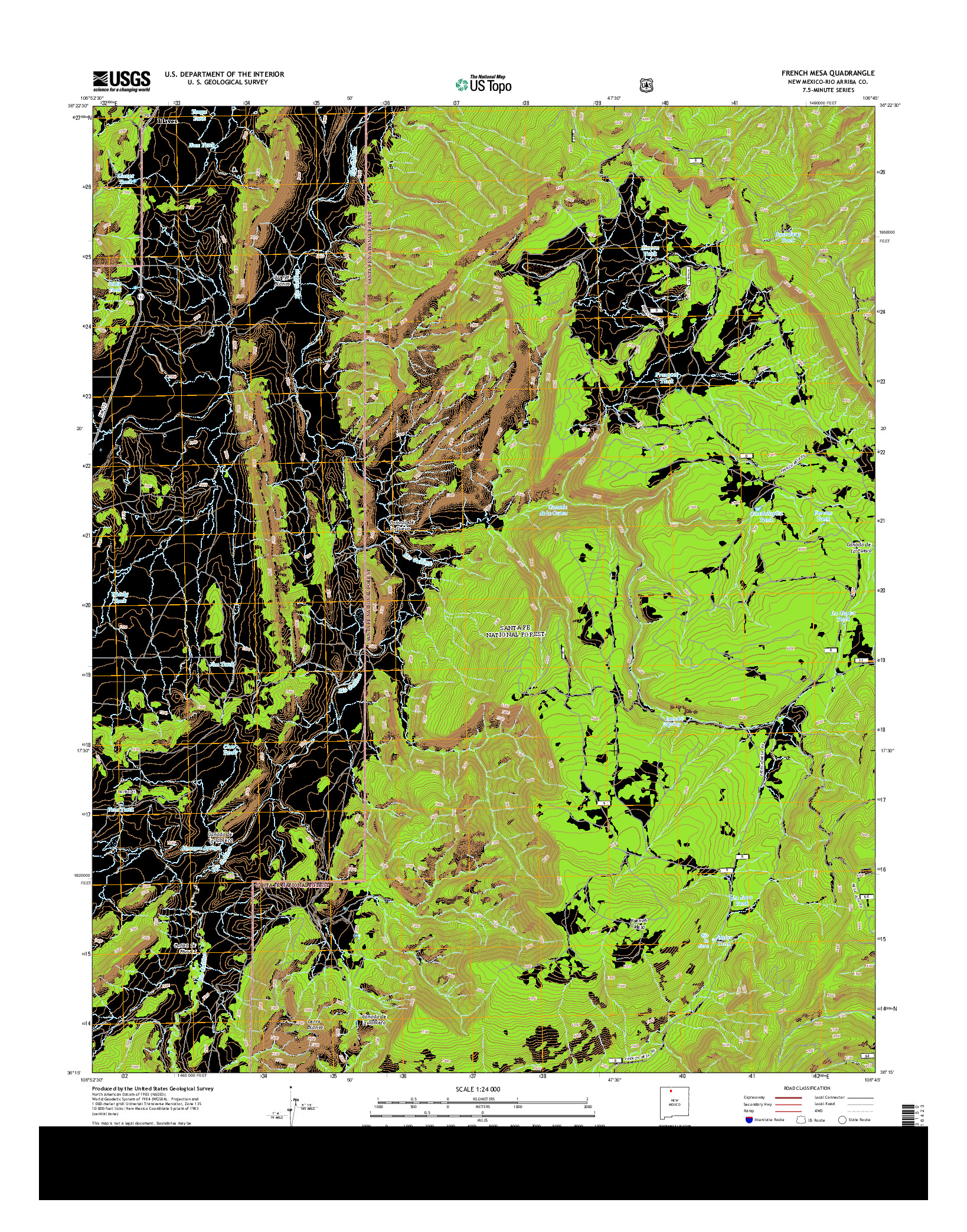 USGS US TOPO 7.5-MINUTE MAP FOR FRENCH MESA, NM 2013