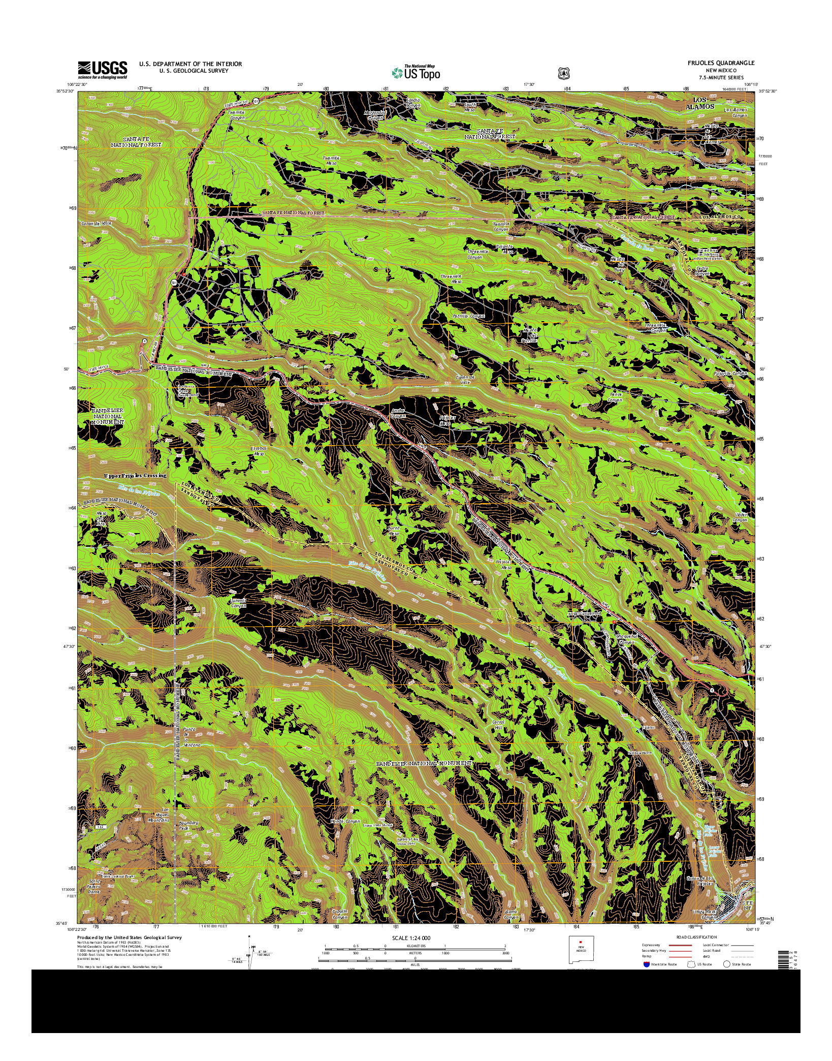 USGS US TOPO 7.5-MINUTE MAP FOR FRIJOLES, NM 2013