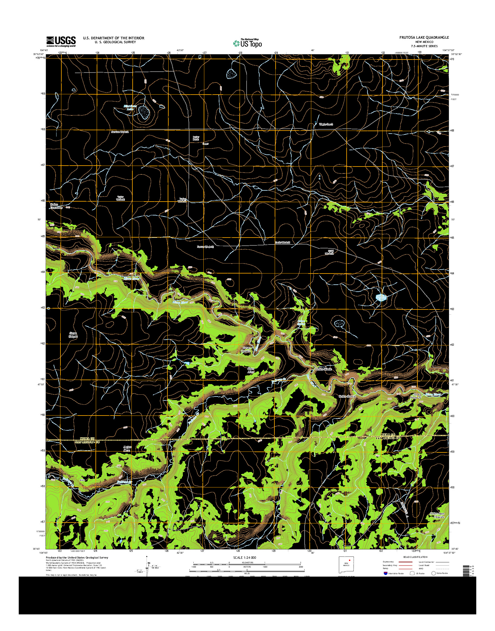 USGS US TOPO 7.5-MINUTE MAP FOR FRUTOSA LAKE, NM 2013