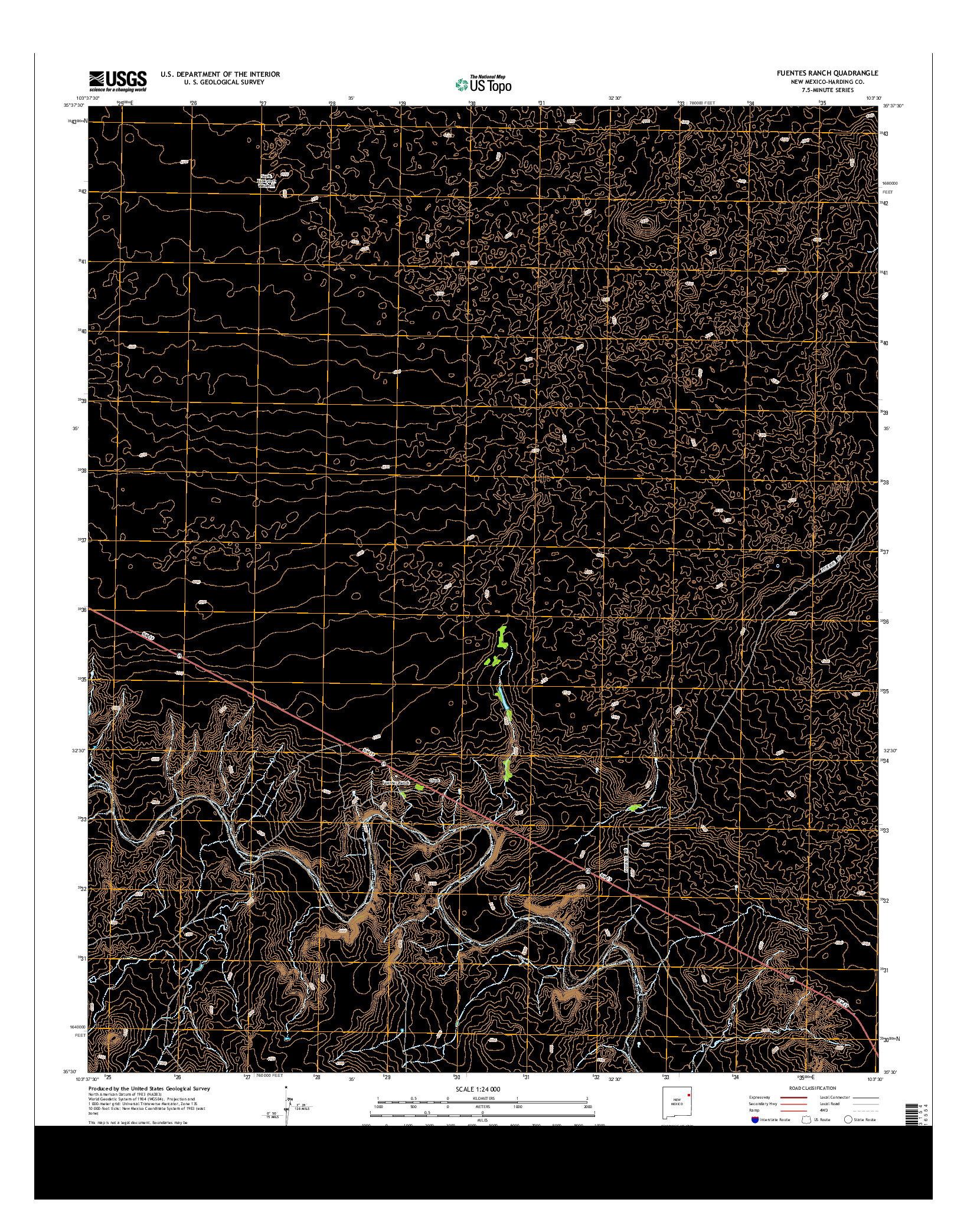 USGS US TOPO 7.5-MINUTE MAP FOR FUENTES RANCH, NM 2013