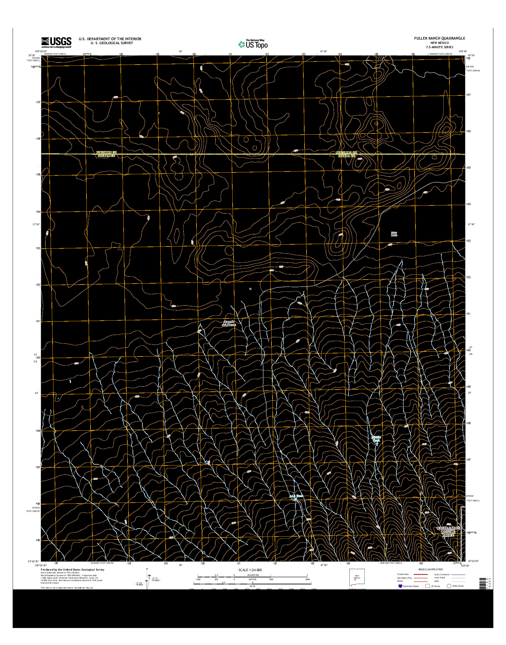 USGS US TOPO 7.5-MINUTE MAP FOR FULLER RANCH, NM 2013