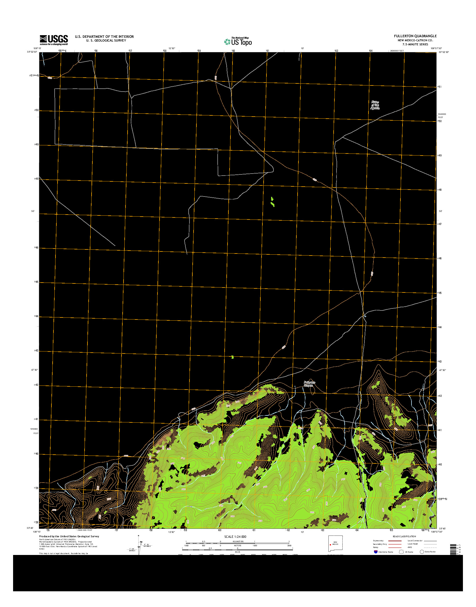 USGS US TOPO 7.5-MINUTE MAP FOR FULLERTON, NM 2013