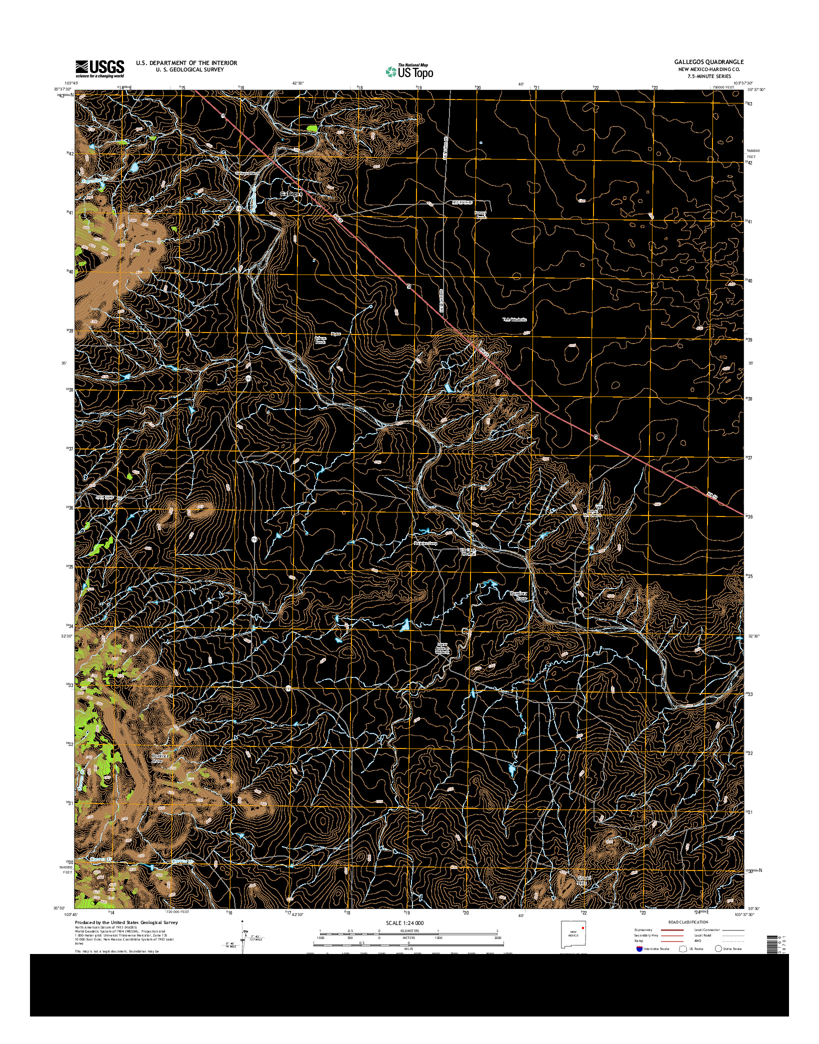 USGS US TOPO 7.5-MINUTE MAP FOR GALLEGOS, NM 2013