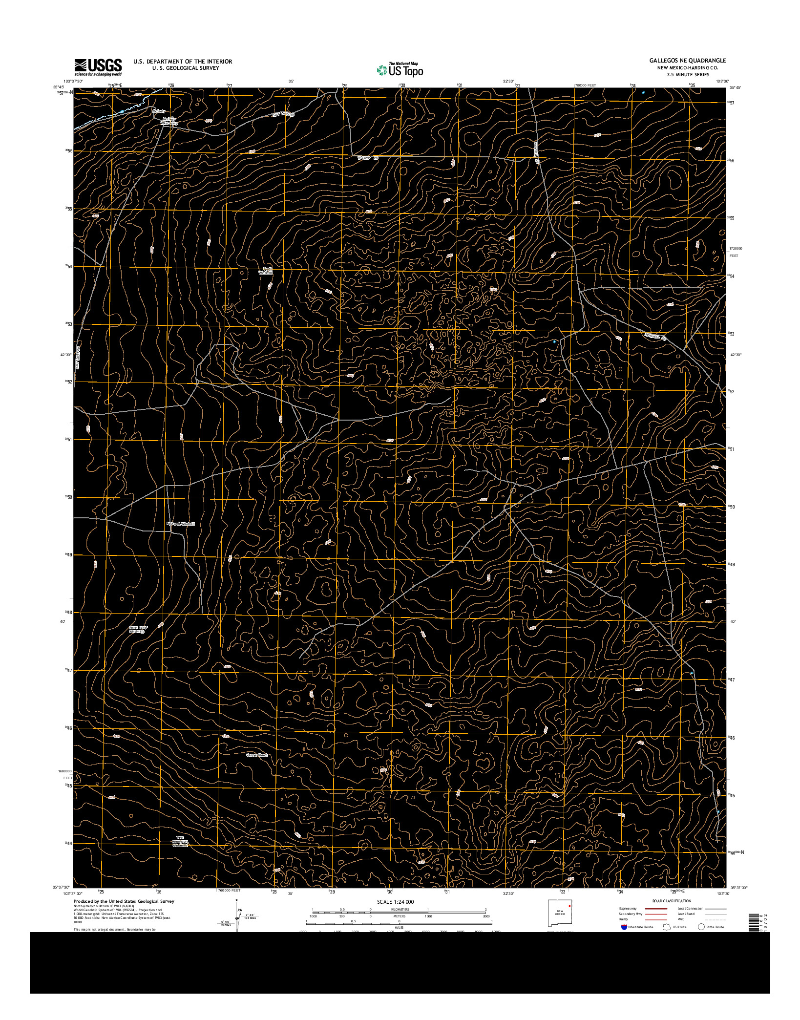 USGS US TOPO 7.5-MINUTE MAP FOR GALLEGOS NE, NM 2013