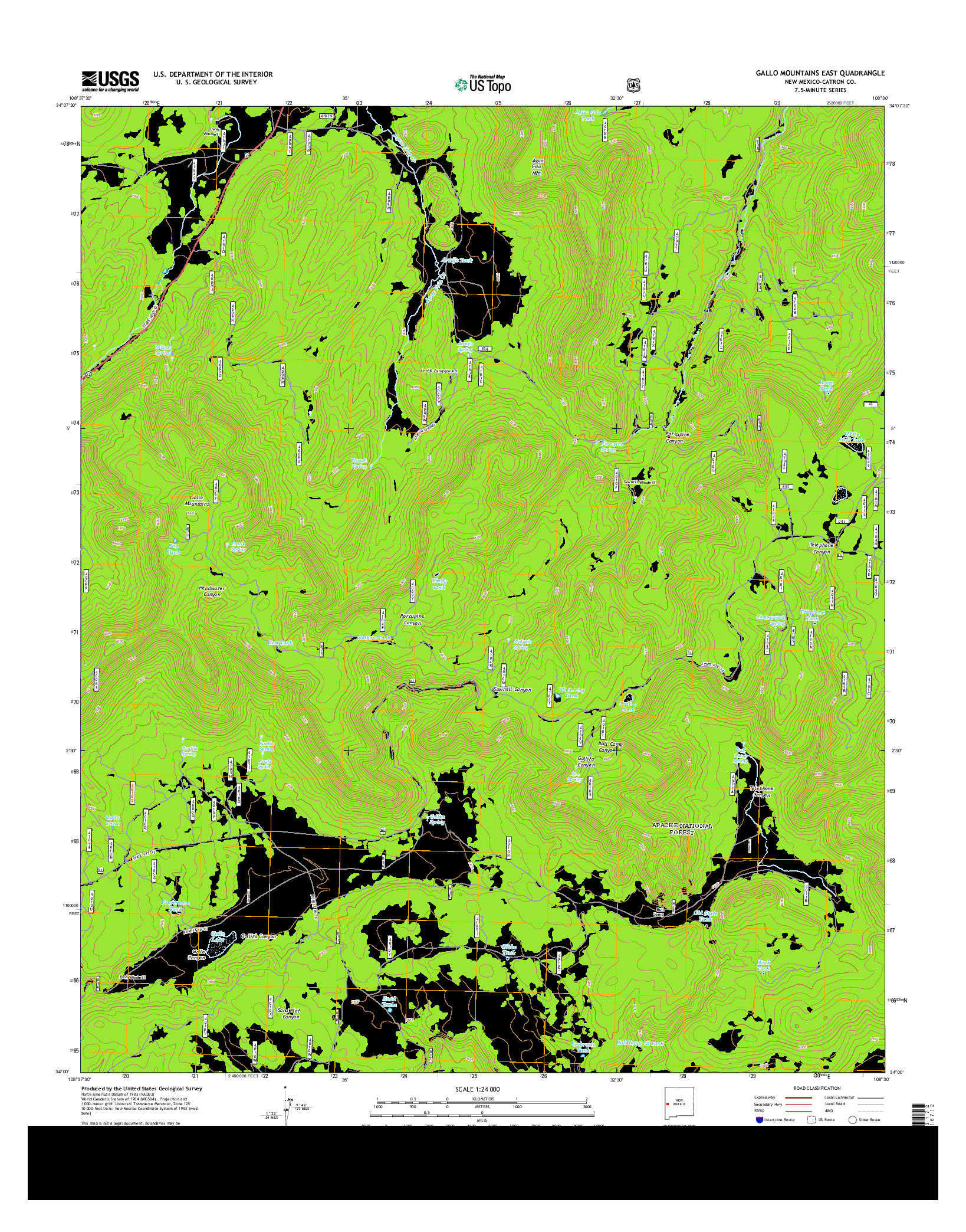 USGS US TOPO 7.5-MINUTE MAP FOR GALLO MOUNTAINS EAST, NM 2013