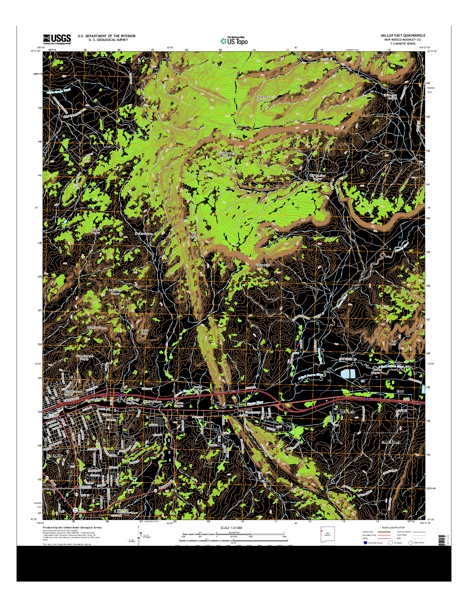 USGS US TOPO 7.5-MINUTE MAP FOR GALLUP EAST, NM 2013