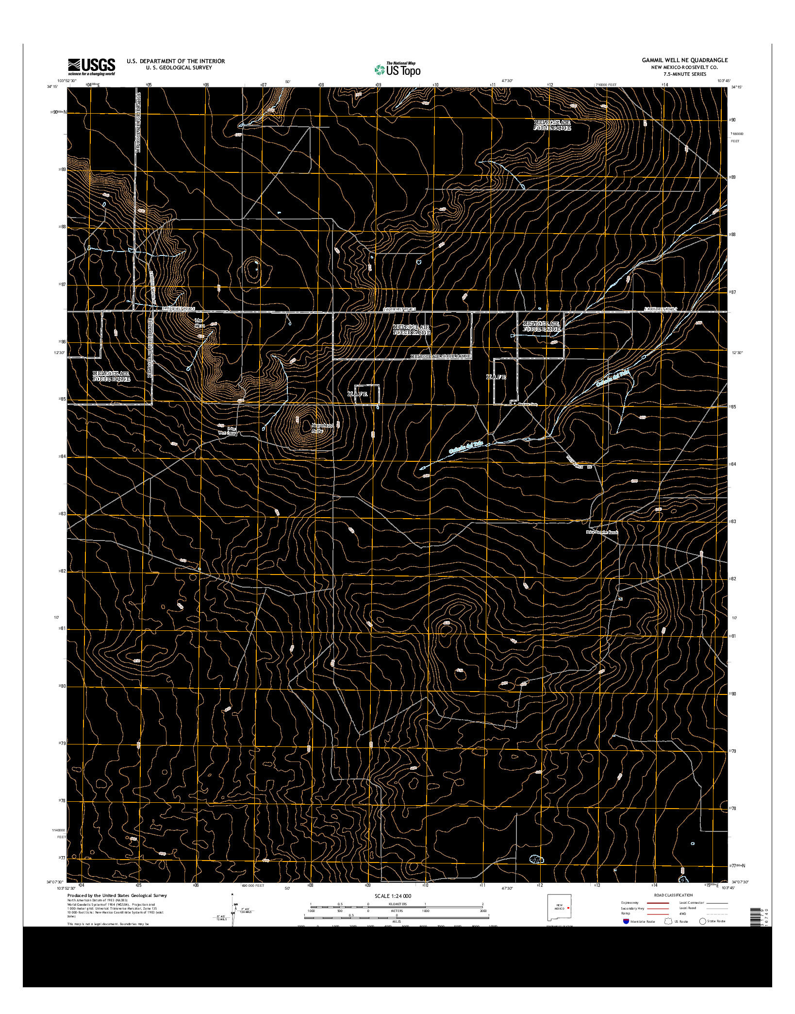 USGS US TOPO 7.5-MINUTE MAP FOR GAMMIL WELL NE, NM 2013
