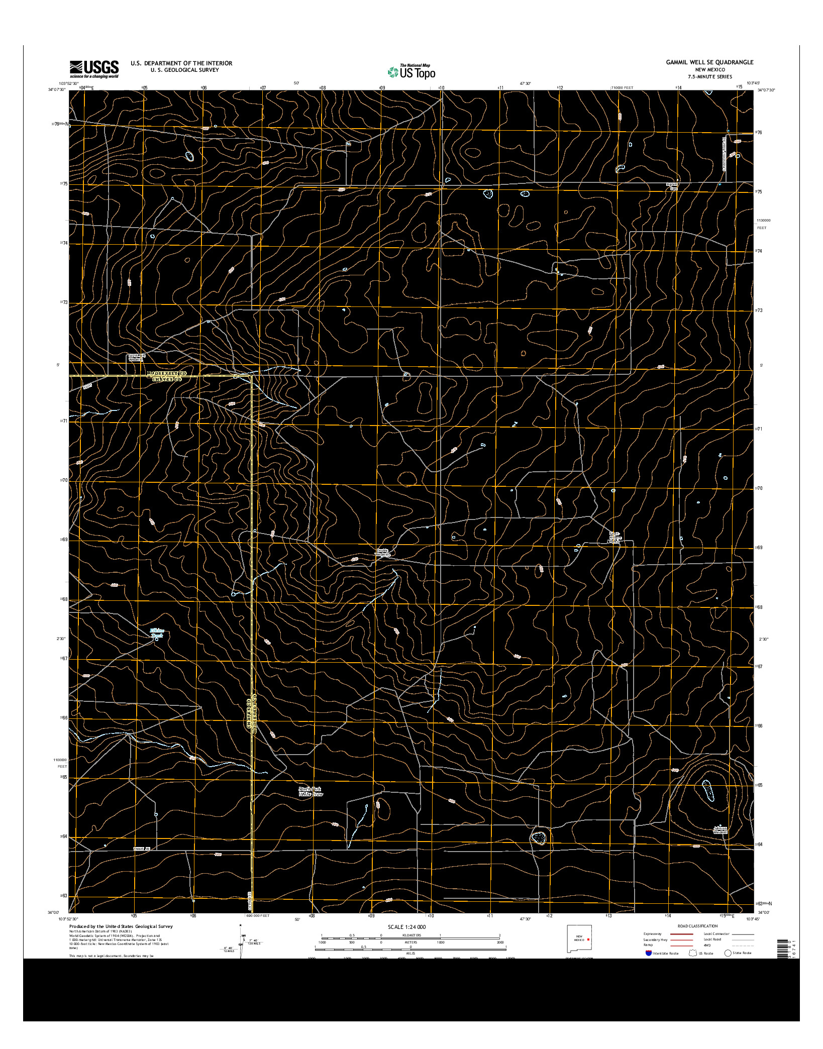 USGS US TOPO 7.5-MINUTE MAP FOR GAMMIL WELL SE, NM 2013