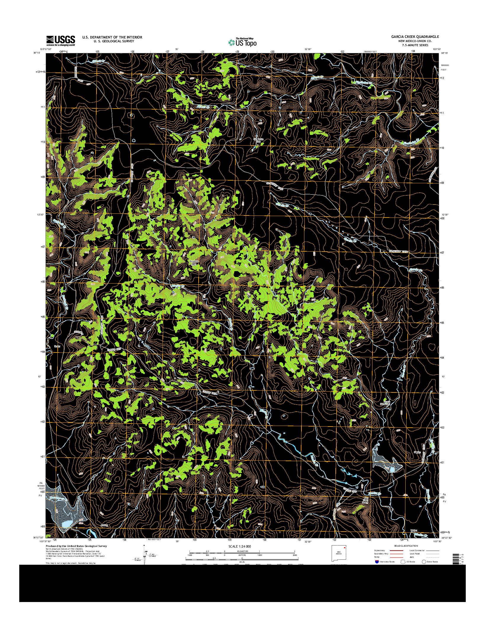 USGS US TOPO 7.5-MINUTE MAP FOR GARCIA CREEK, NM 2013