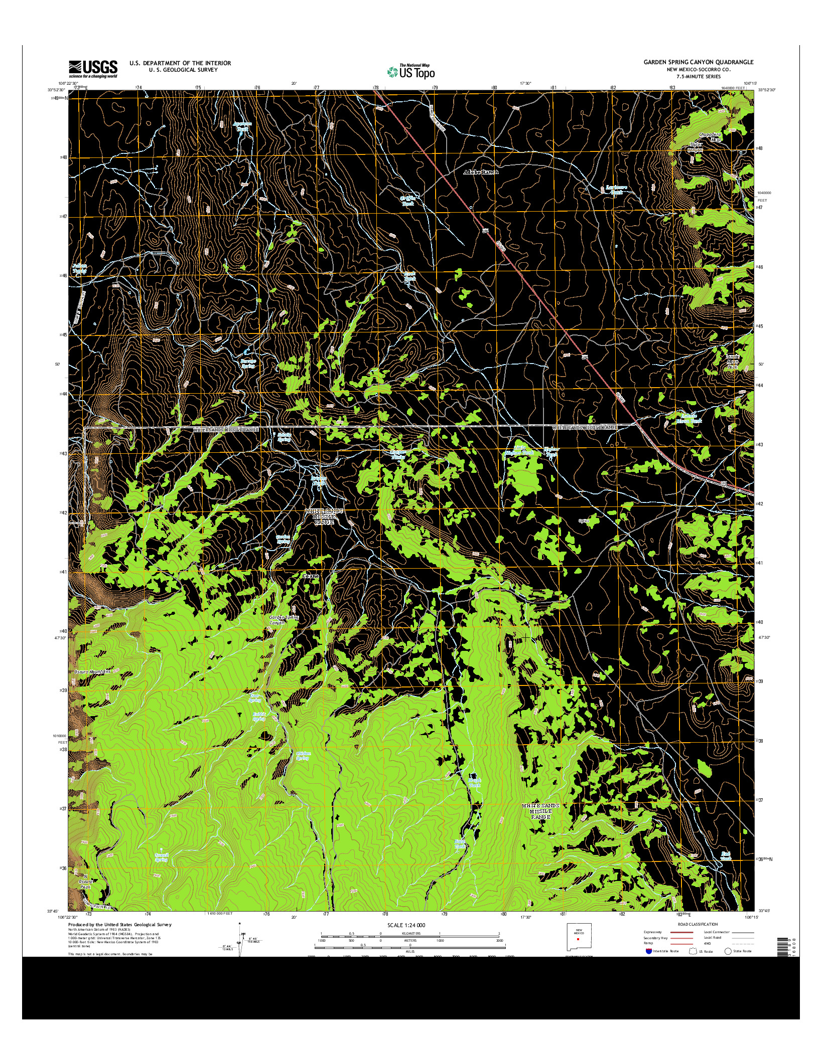 USGS US TOPO 7.5-MINUTE MAP FOR GARDEN SPRING CANYON, NM 2013