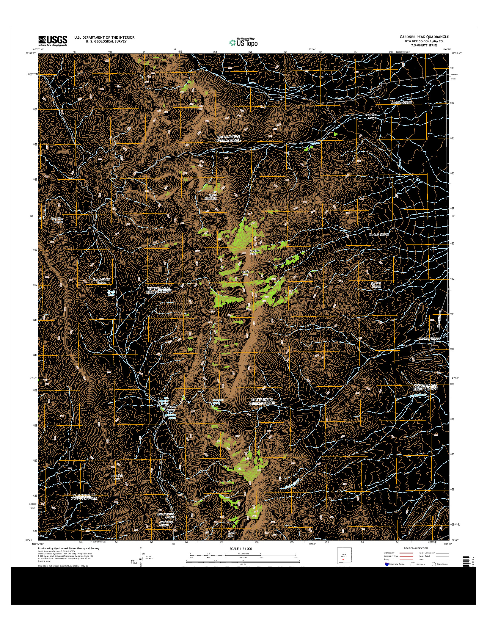 USGS US TOPO 7.5-MINUTE MAP FOR GARDNER PEAK, NM 2013