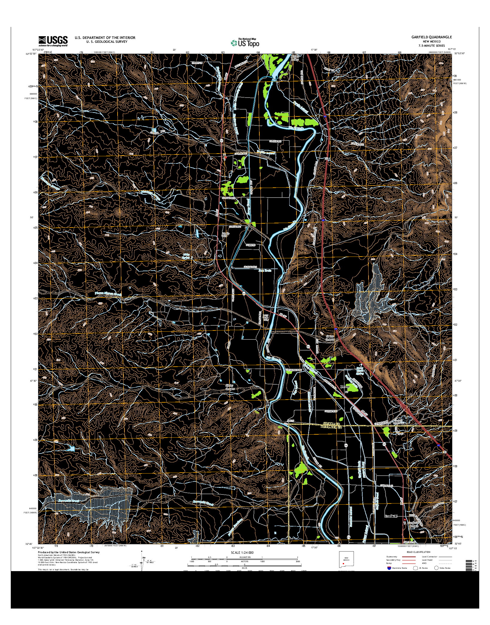 USGS US TOPO 7.5-MINUTE MAP FOR GARFIELD, NM 2013