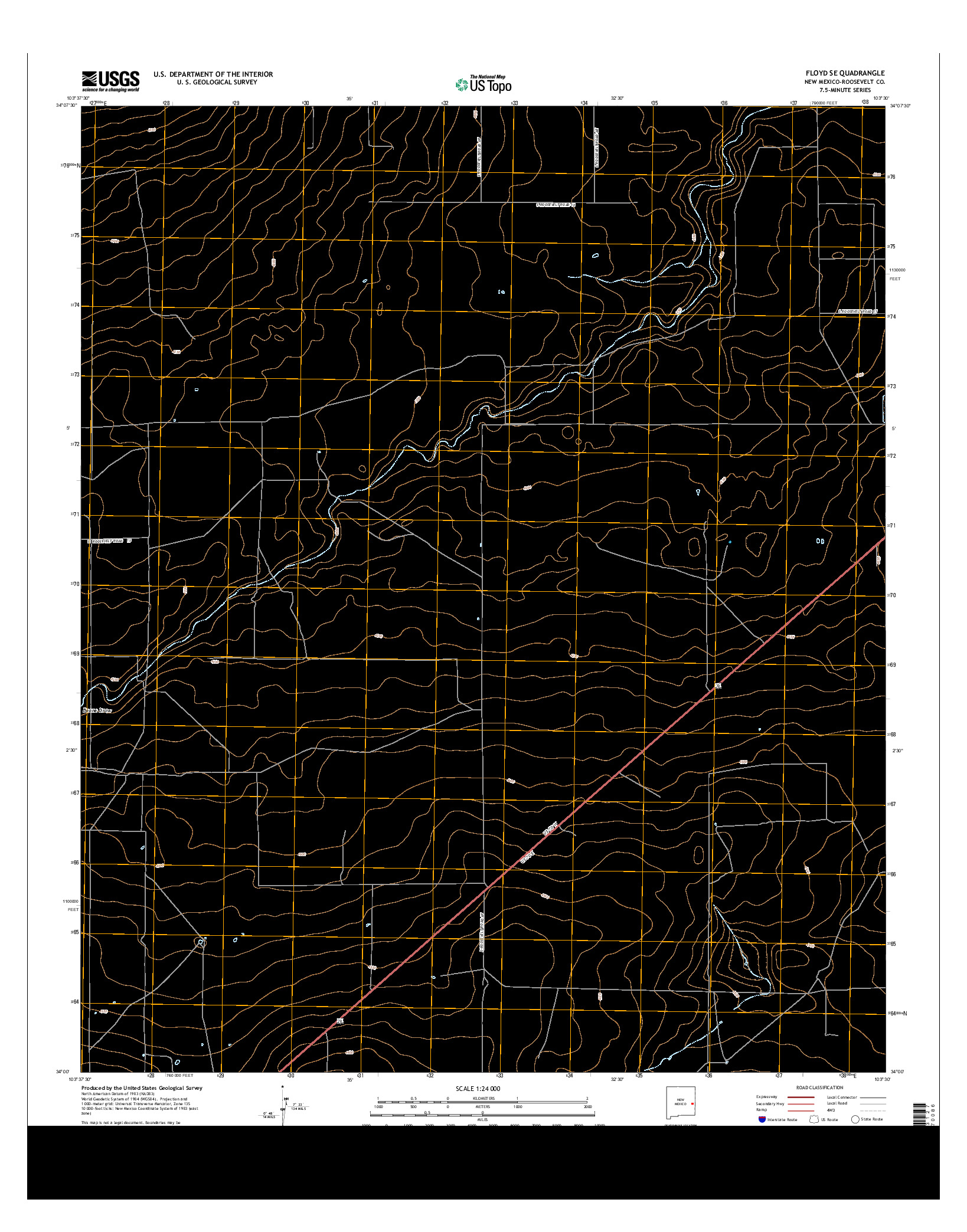 USGS US TOPO 7.5-MINUTE MAP FOR FLOYD SE, NM 2013