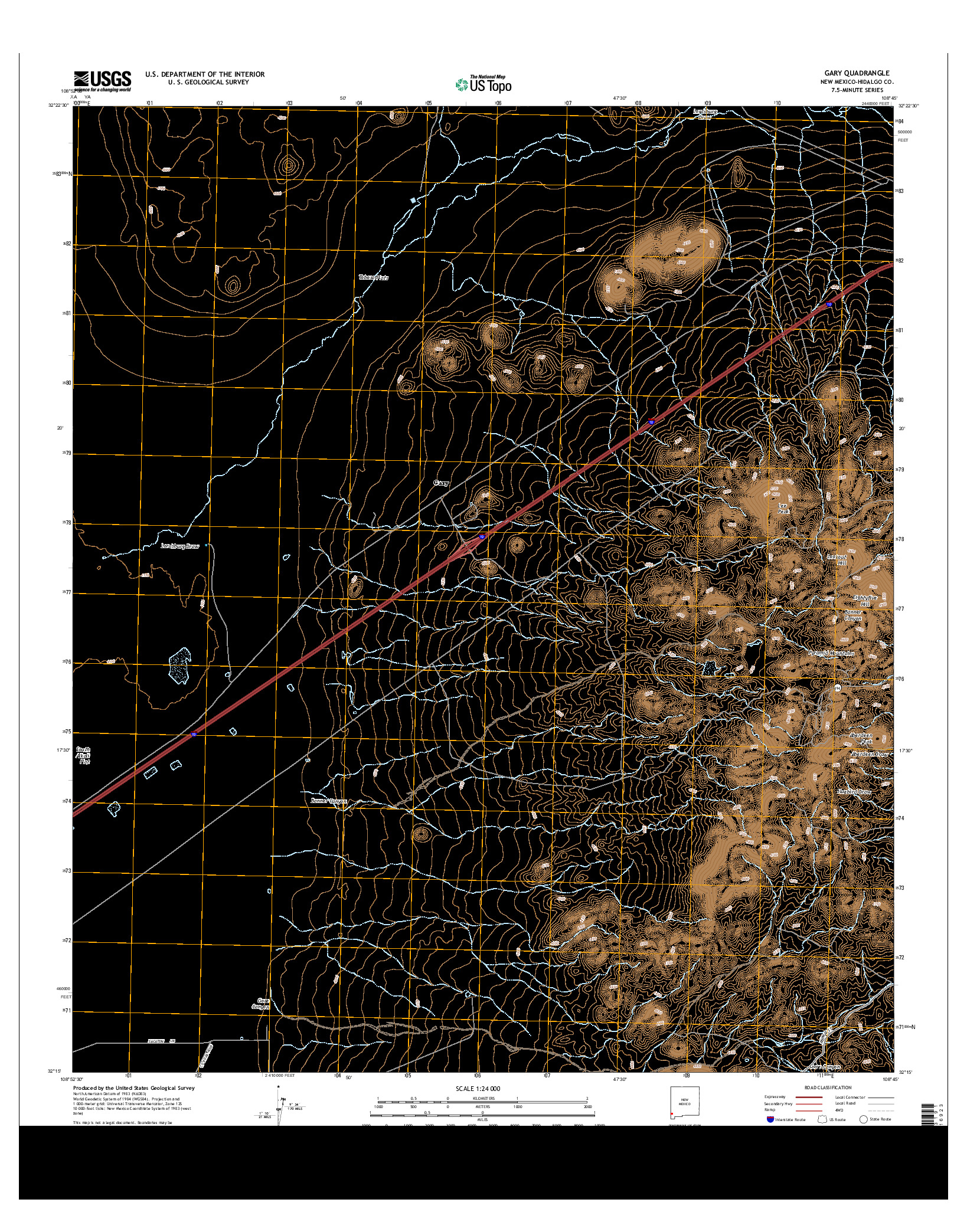 USGS US TOPO 7.5-MINUTE MAP FOR GARY, NM 2013