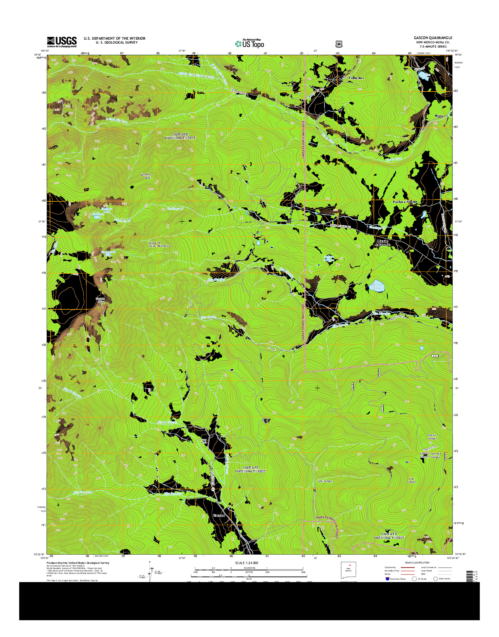 USGS US TOPO 7.5-MINUTE MAP FOR GASCON, NM 2013