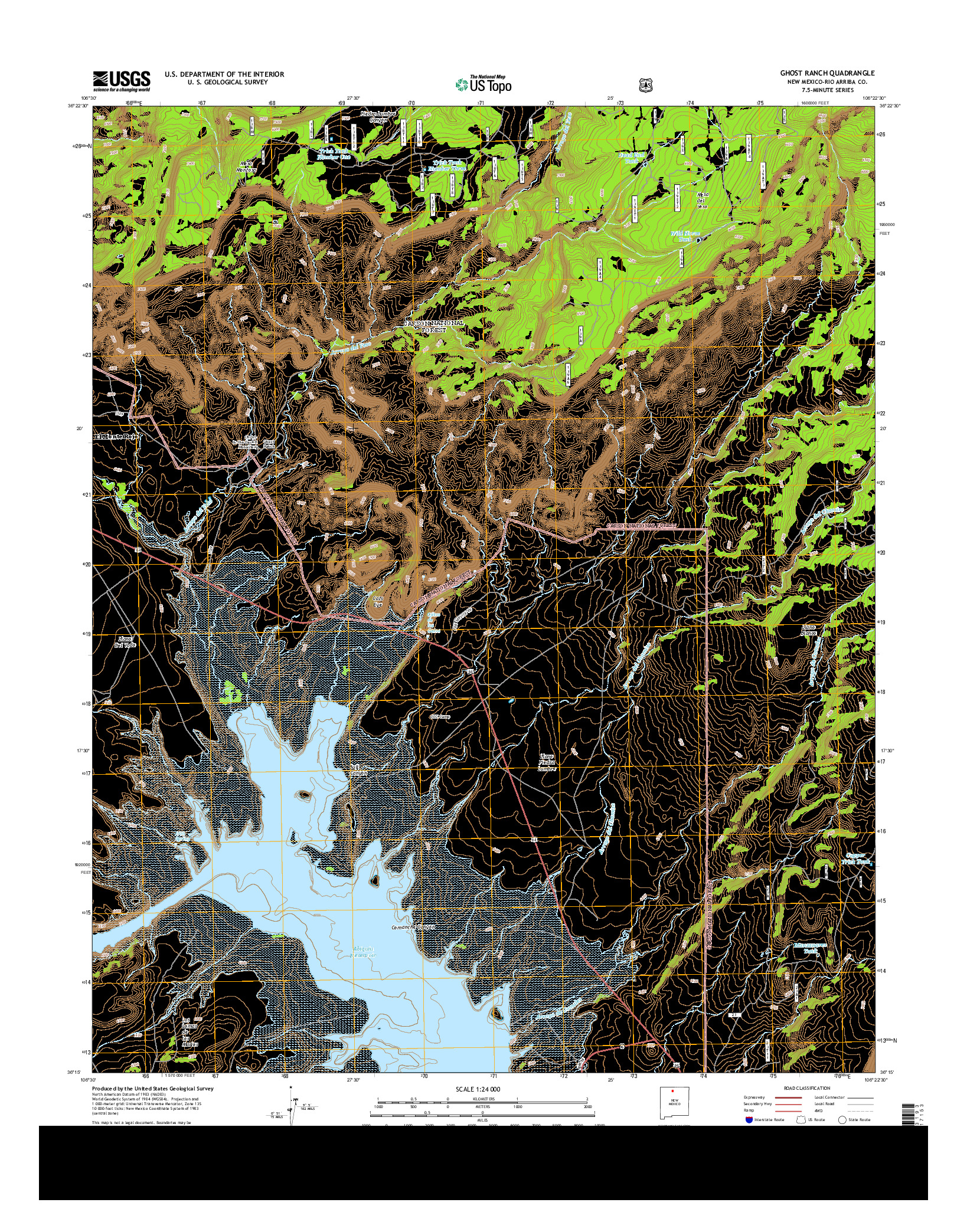 USGS US TOPO 7.5-MINUTE MAP FOR GHOST RANCH, NM 2013