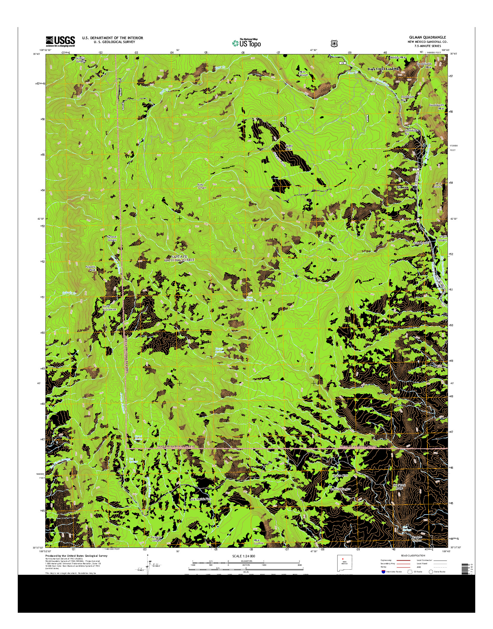 USGS US TOPO 7.5-MINUTE MAP FOR GILMAN, NM 2013