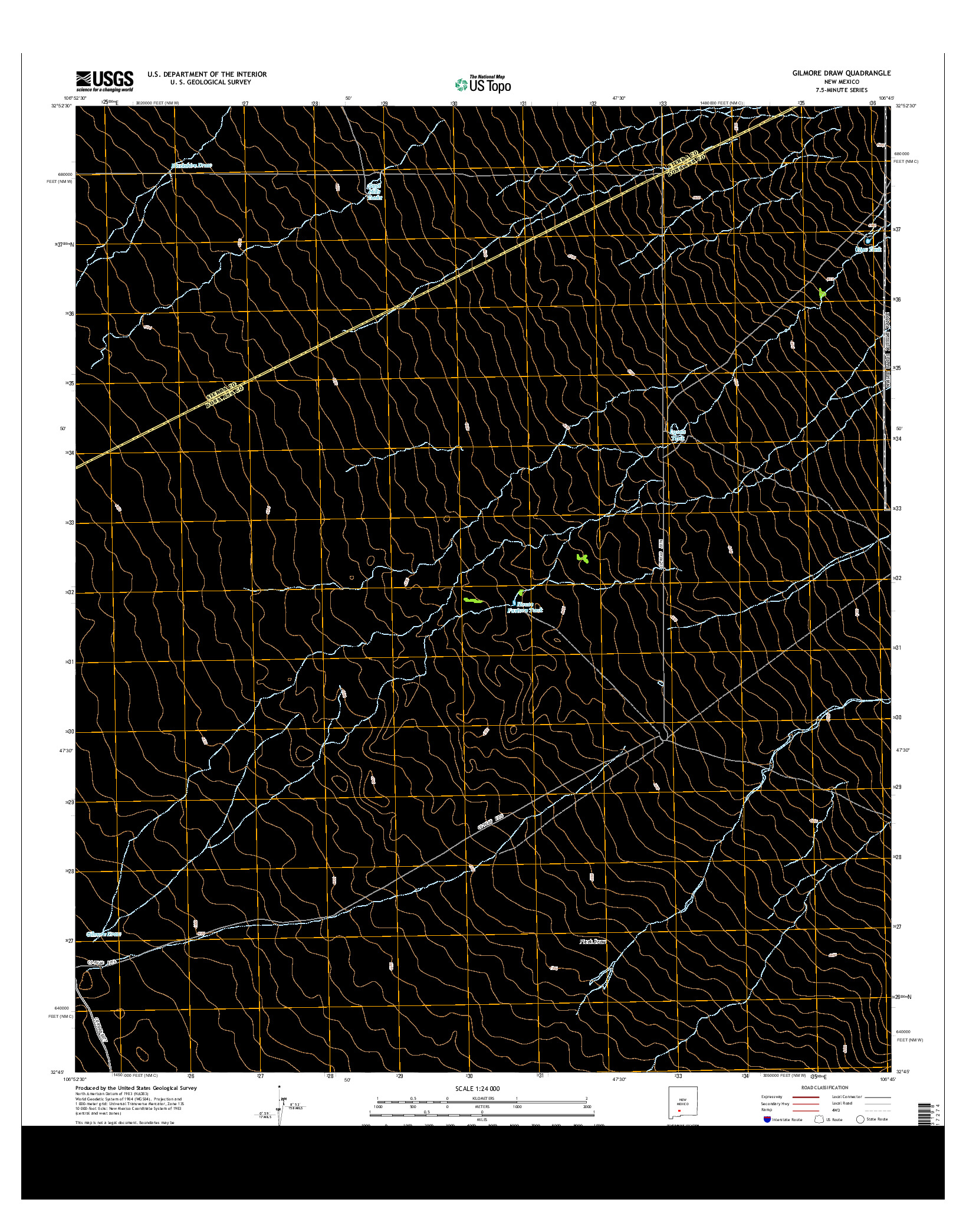 USGS US TOPO 7.5-MINUTE MAP FOR GILMORE DRAW, NM 2013