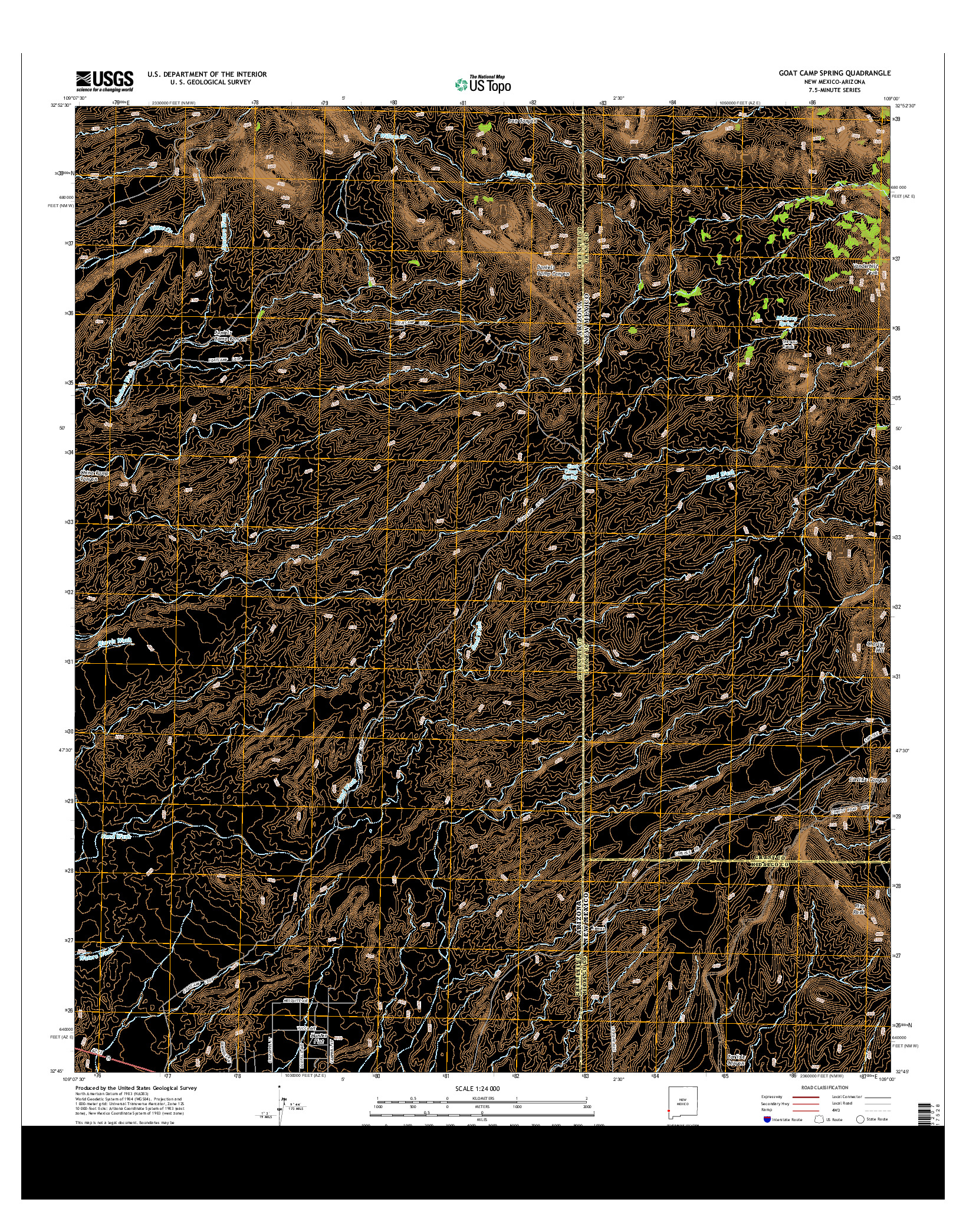 USGS US TOPO 7.5-MINUTE MAP FOR GOAT CAMP SPRING, NM-AZ 2013