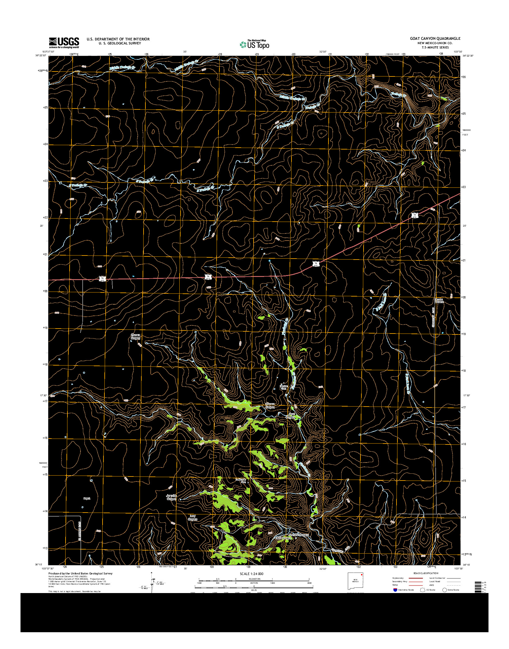 USGS US TOPO 7.5-MINUTE MAP FOR GOAT CANYON, NM 2013
