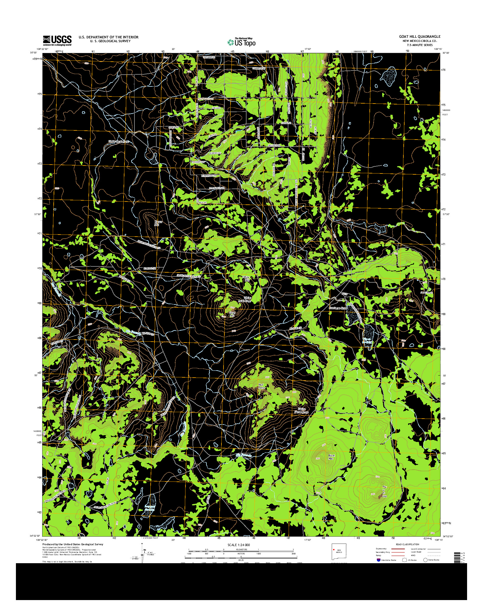 USGS US TOPO 7.5-MINUTE MAP FOR GOAT HILL, NM 2013