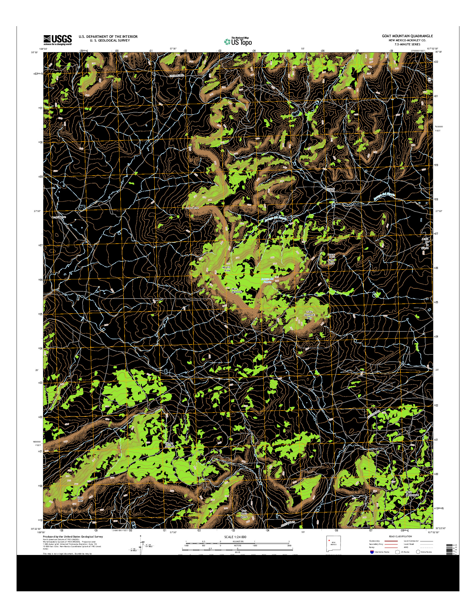 USGS US TOPO 7.5-MINUTE MAP FOR GOAT MOUNTAIN, NM 2013