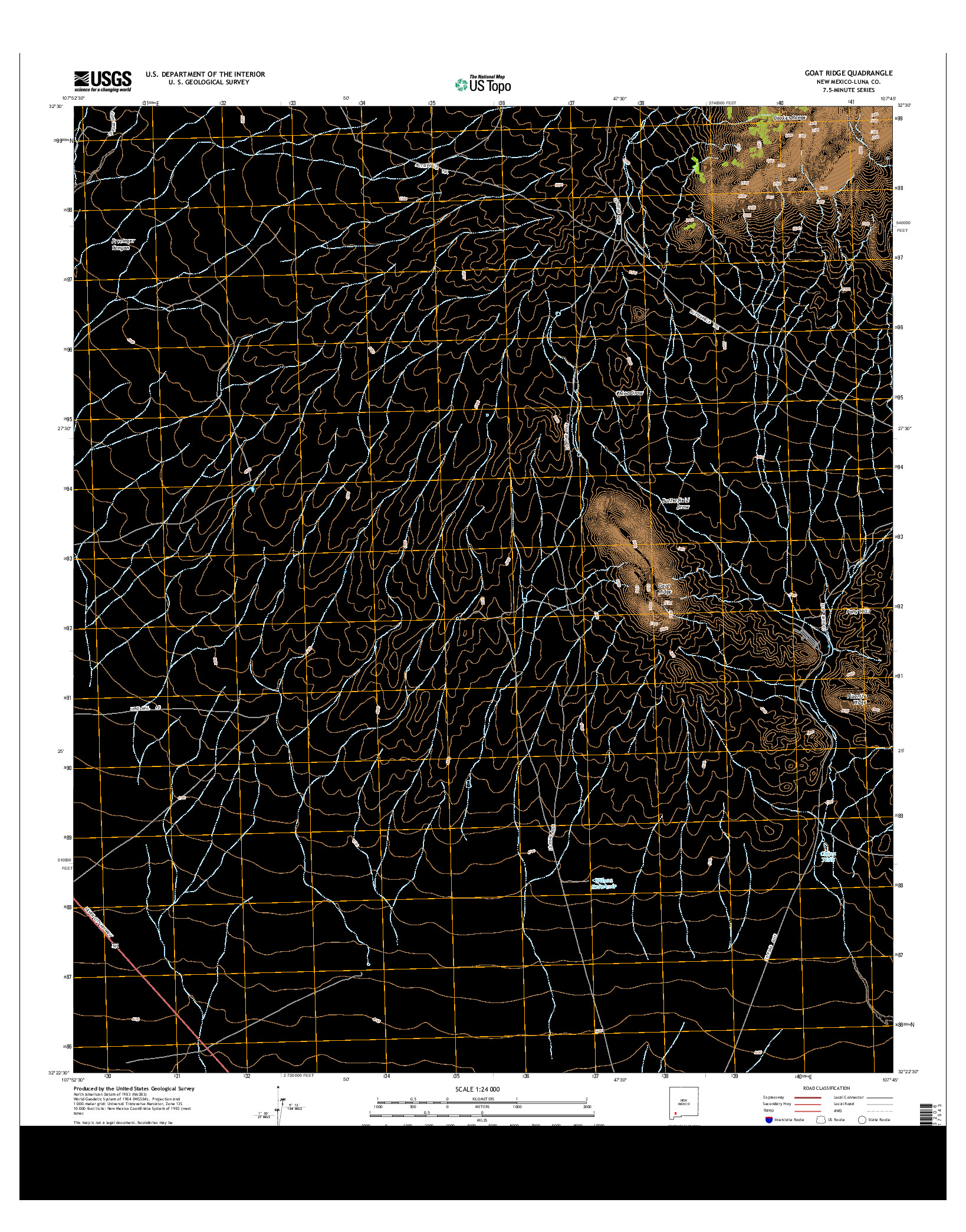 USGS US TOPO 7.5-MINUTE MAP FOR GOAT RIDGE, NM 2013