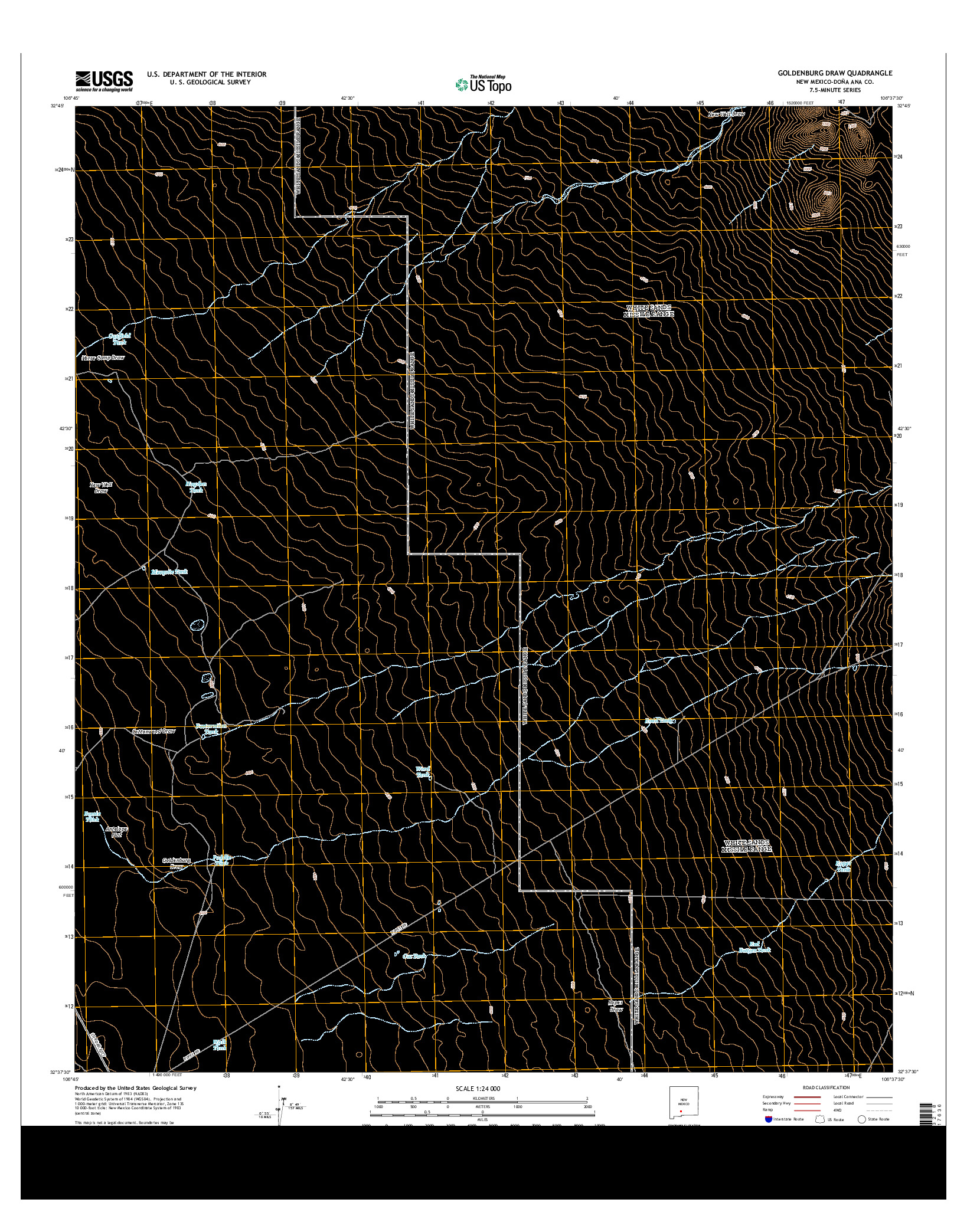 USGS US TOPO 7.5-MINUTE MAP FOR GOLDENBURG DRAW, NM 2013