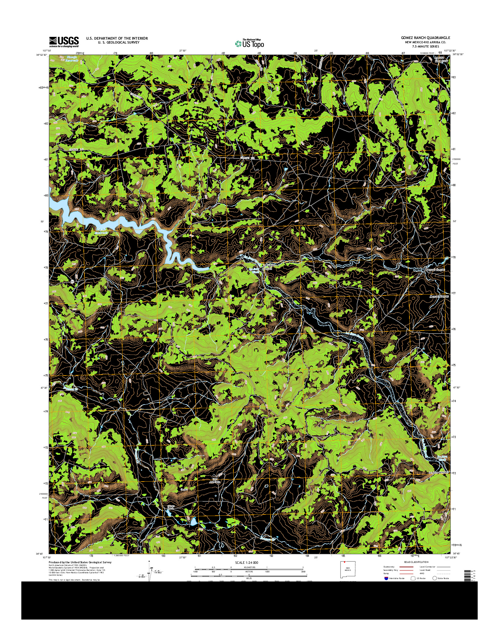 USGS US TOPO 7.5-MINUTE MAP FOR GOMEZ RANCH, NM 2013