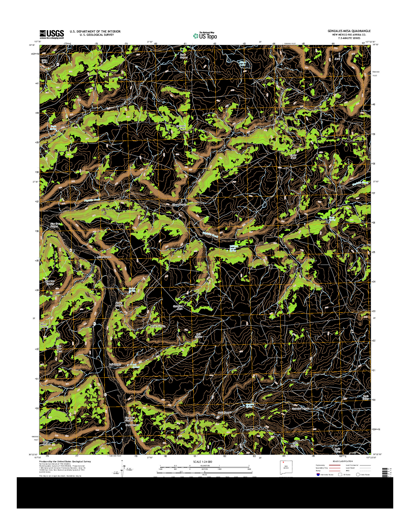 USGS US TOPO 7.5-MINUTE MAP FOR GONZALES MESA, NM 2013