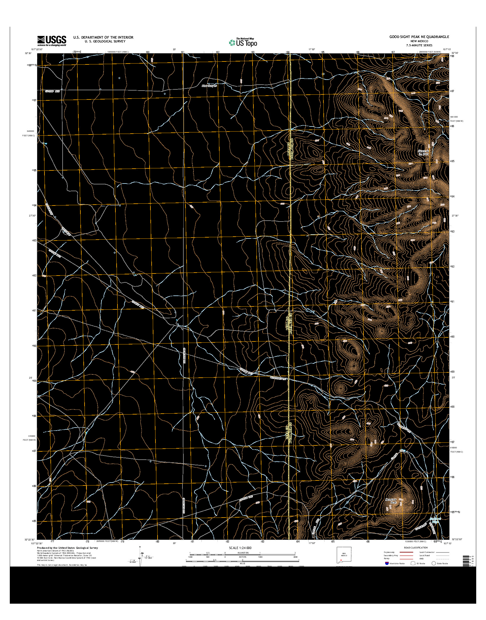 USGS US TOPO 7.5-MINUTE MAP FOR GOOD SIGHT PEAK NE, NM 2013