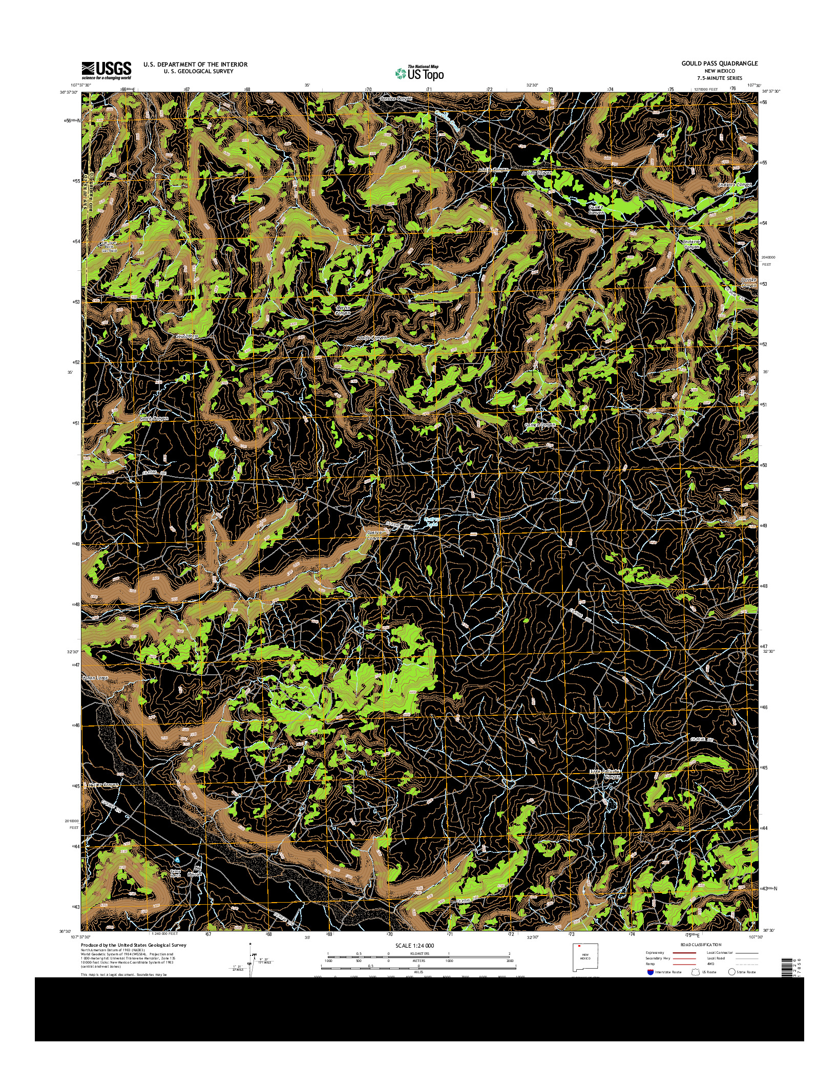 USGS US TOPO 7.5-MINUTE MAP FOR GOULD PASS, NM 2013