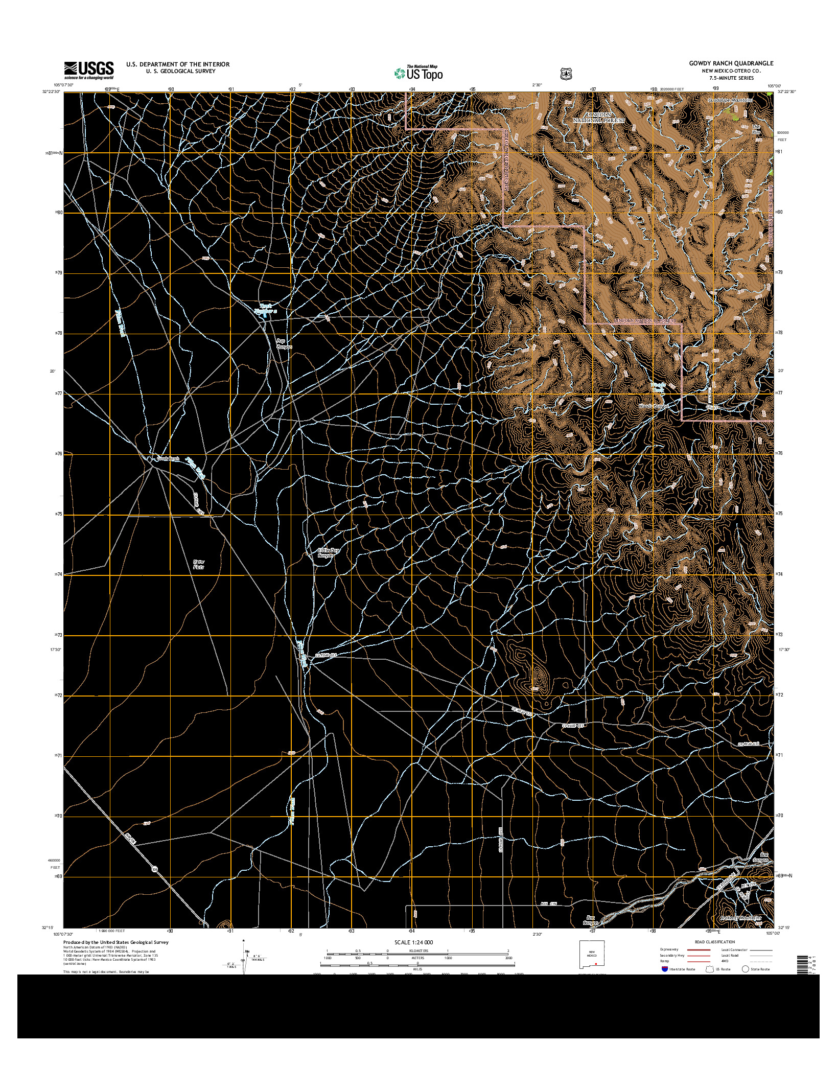 USGS US TOPO 7.5-MINUTE MAP FOR GOWDY RANCH, NM 2013