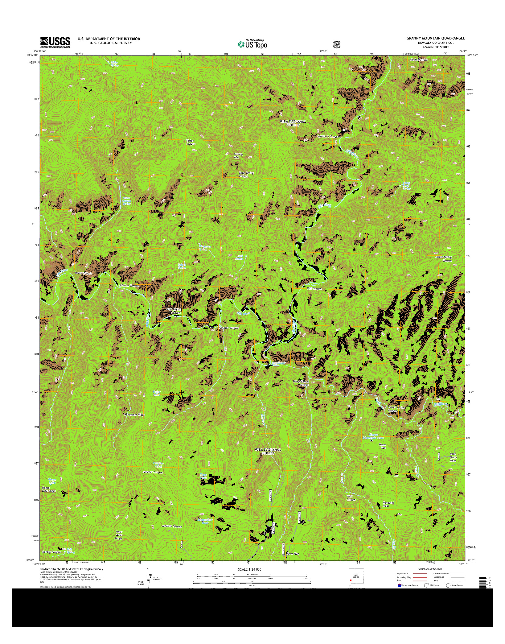 USGS US TOPO 7.5-MINUTE MAP FOR GRANNY MOUNTAIN, NM 2013