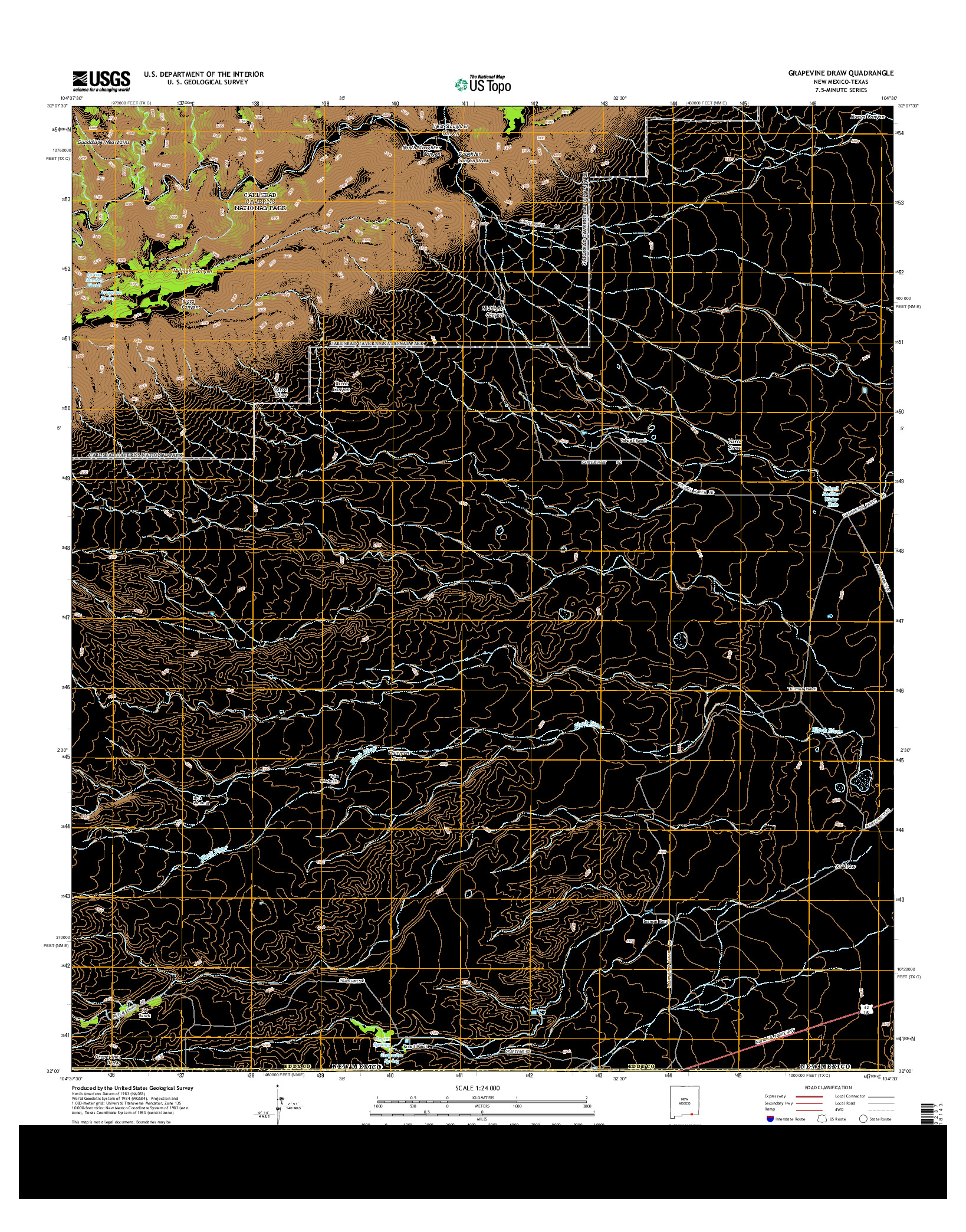 USGS US TOPO 7.5-MINUTE MAP FOR GRAPEVINE DRAW, NM-TX 2013