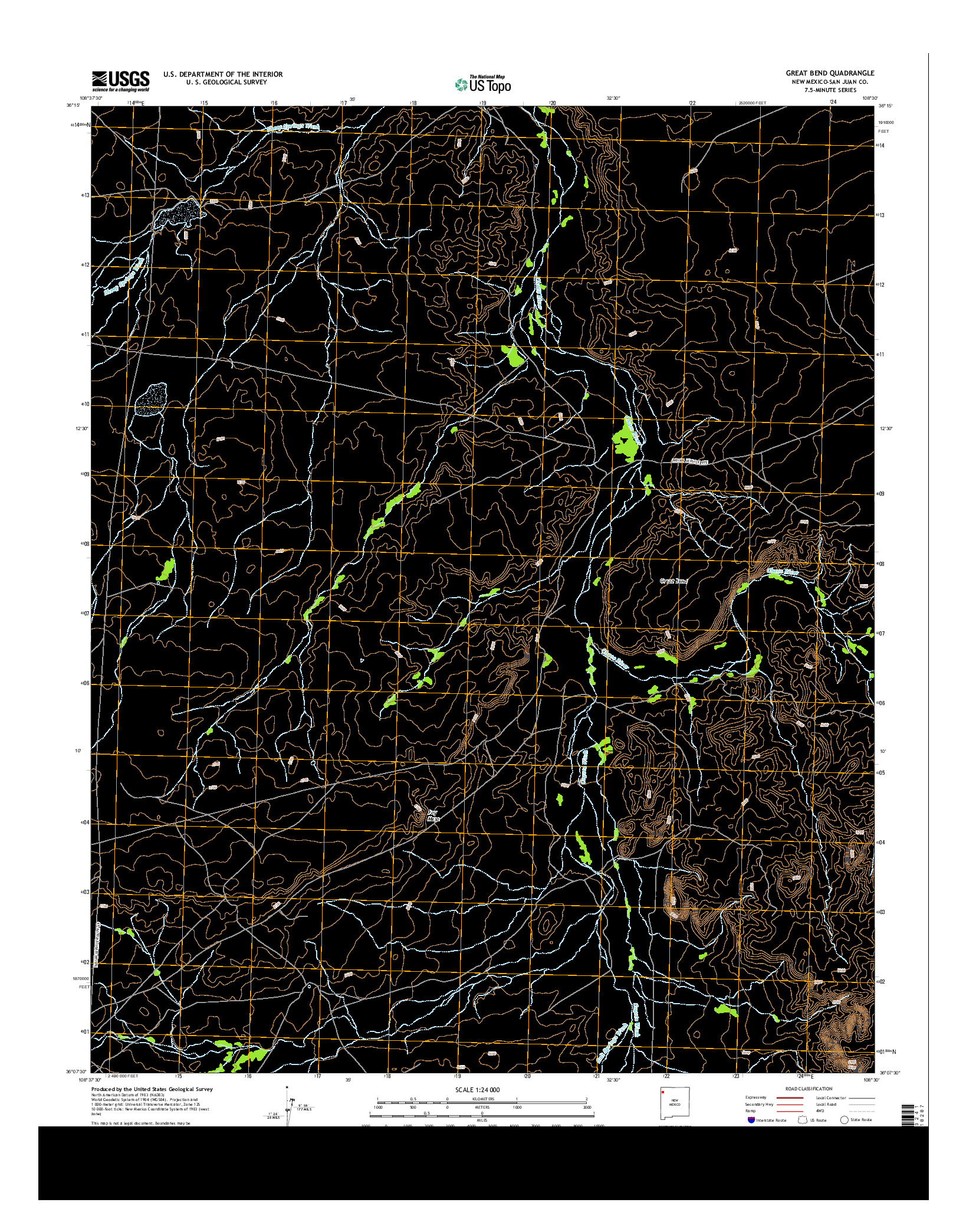 USGS US TOPO 7.5-MINUTE MAP FOR GREAT BEND, NM 2013