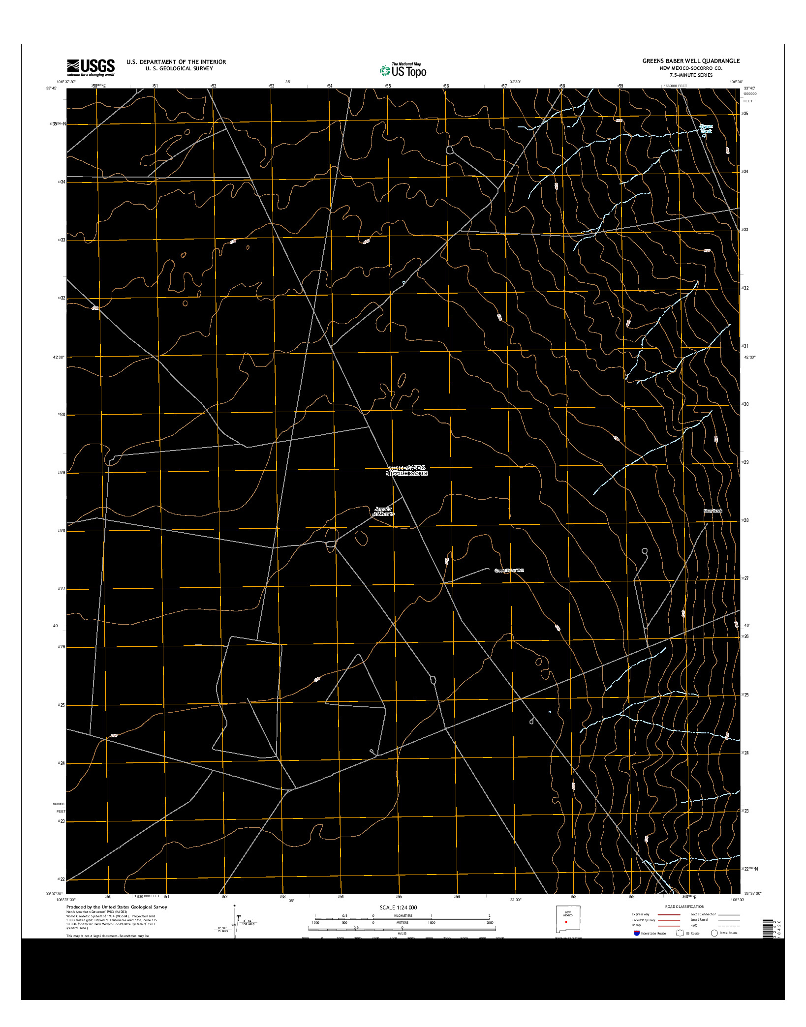 USGS US TOPO 7.5-MINUTE MAP FOR GREENS BABER WELL, NM 2013