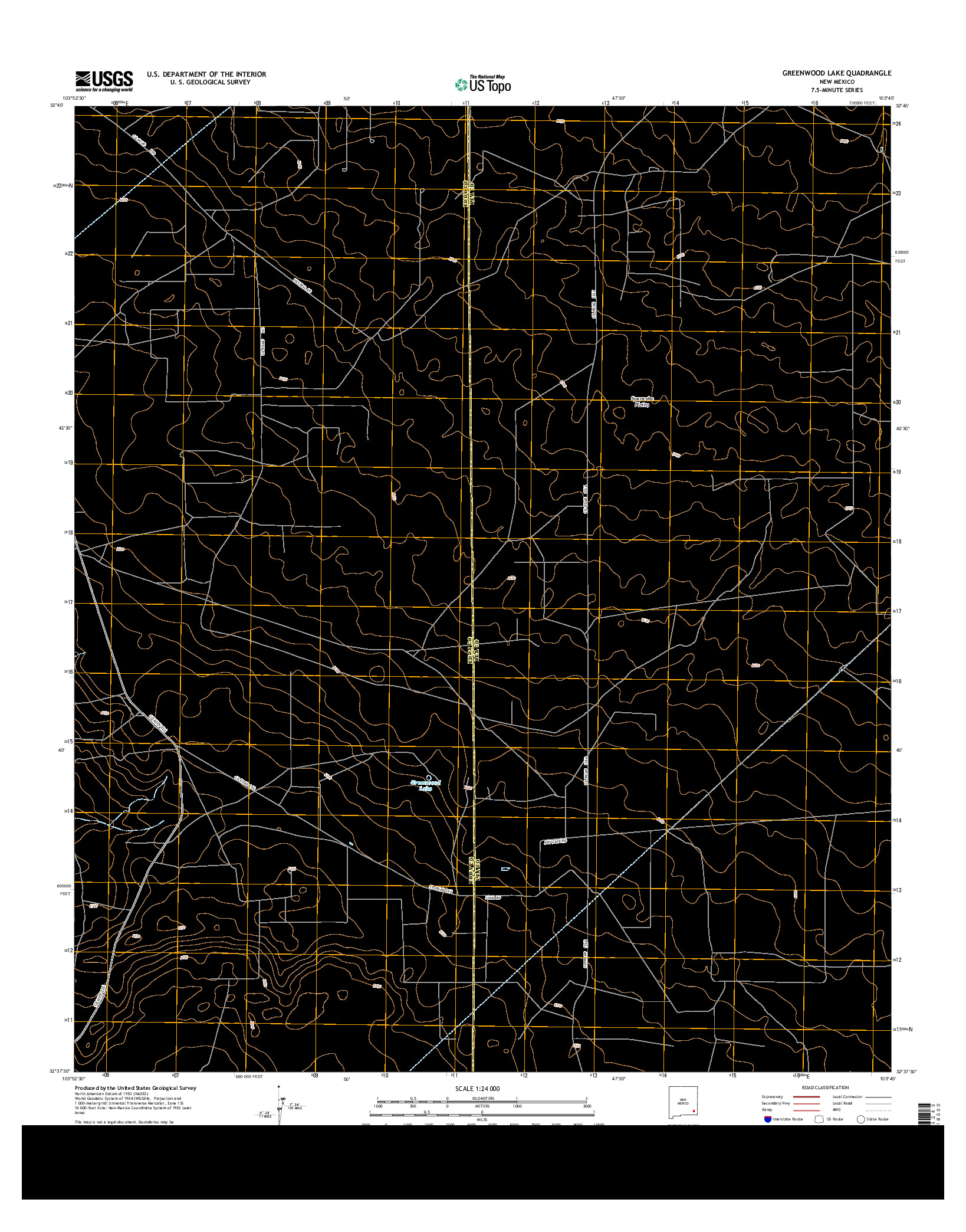 USGS US TOPO 7.5-MINUTE MAP FOR GREENWOOD LAKE, NM 2013