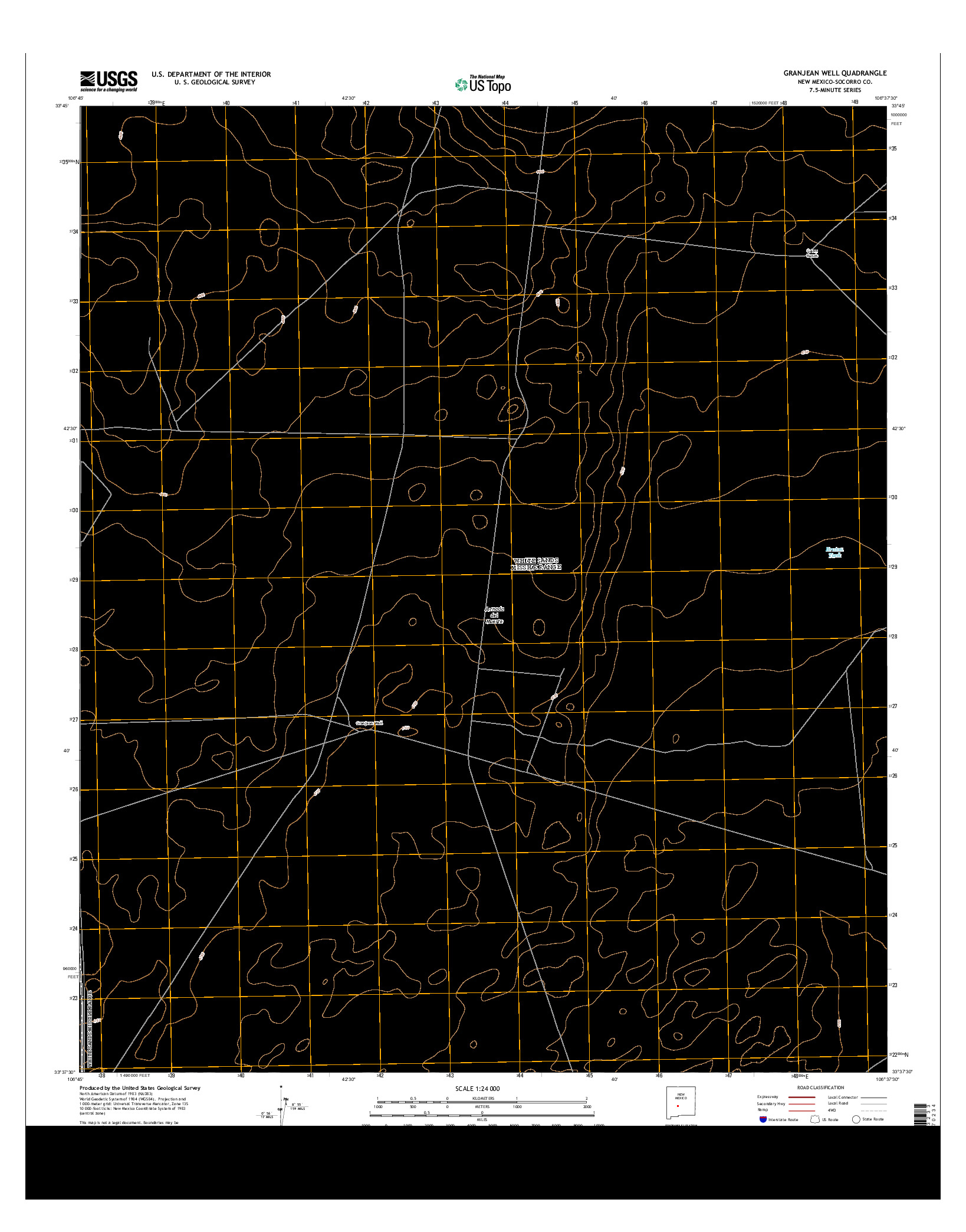 USGS US TOPO 7.5-MINUTE MAP FOR GRANJEAN WELL, NM 2013