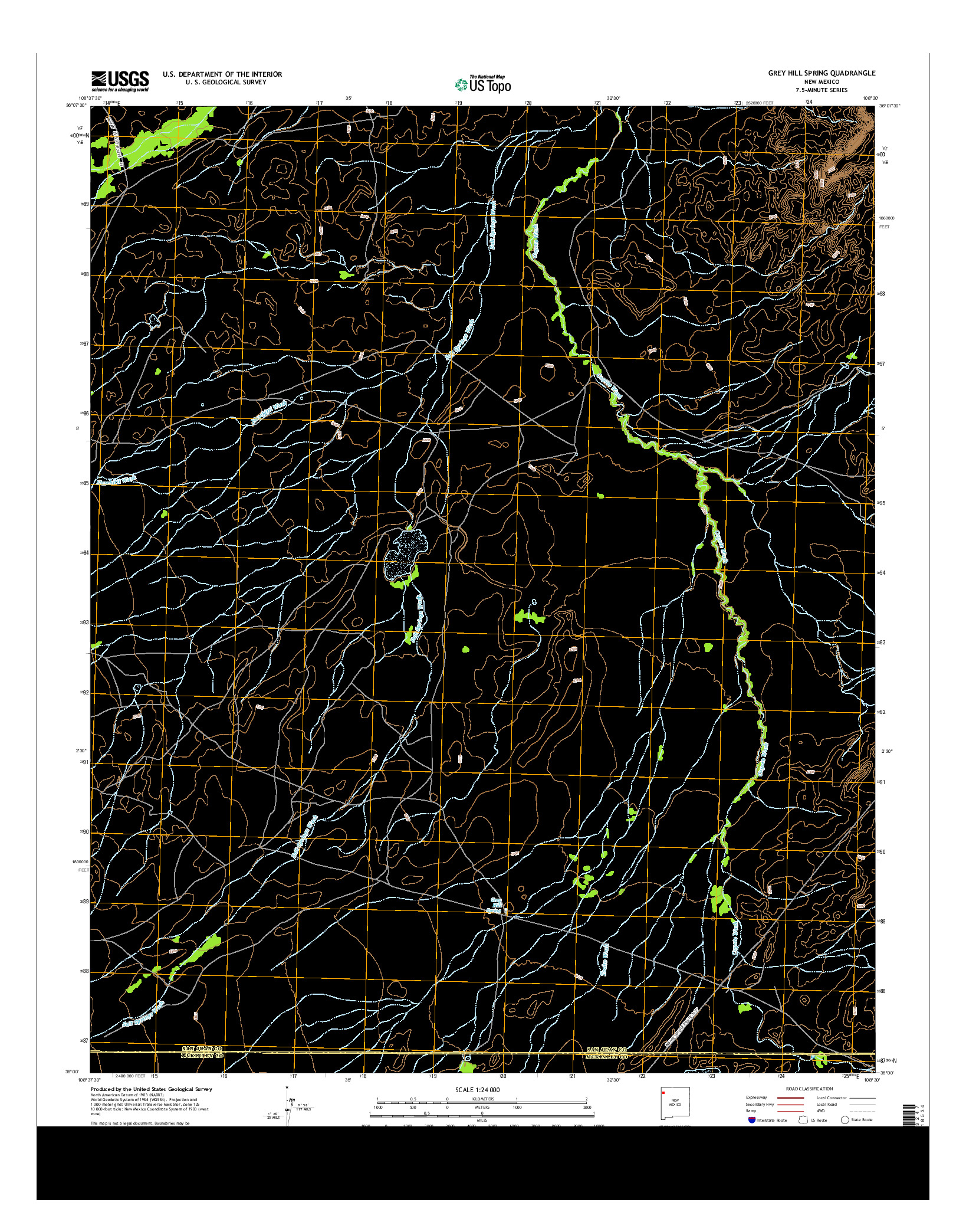 USGS US TOPO 7.5-MINUTE MAP FOR GREY HILL SPRING, NM 2013