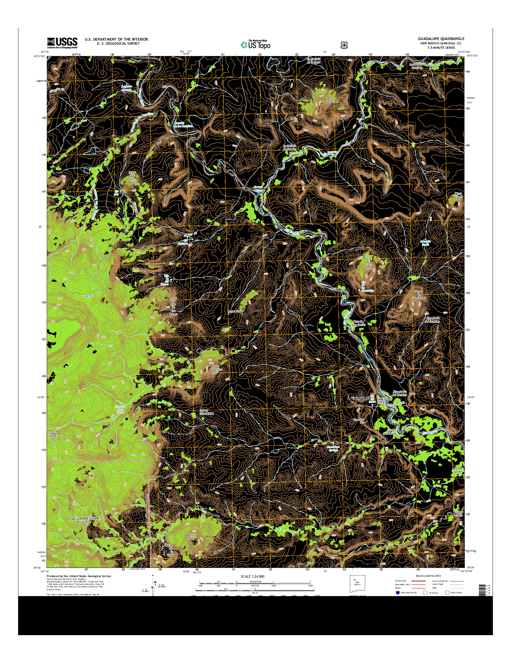 USGS US TOPO 7.5-MINUTE MAP FOR GUADALUPE, NM 2013