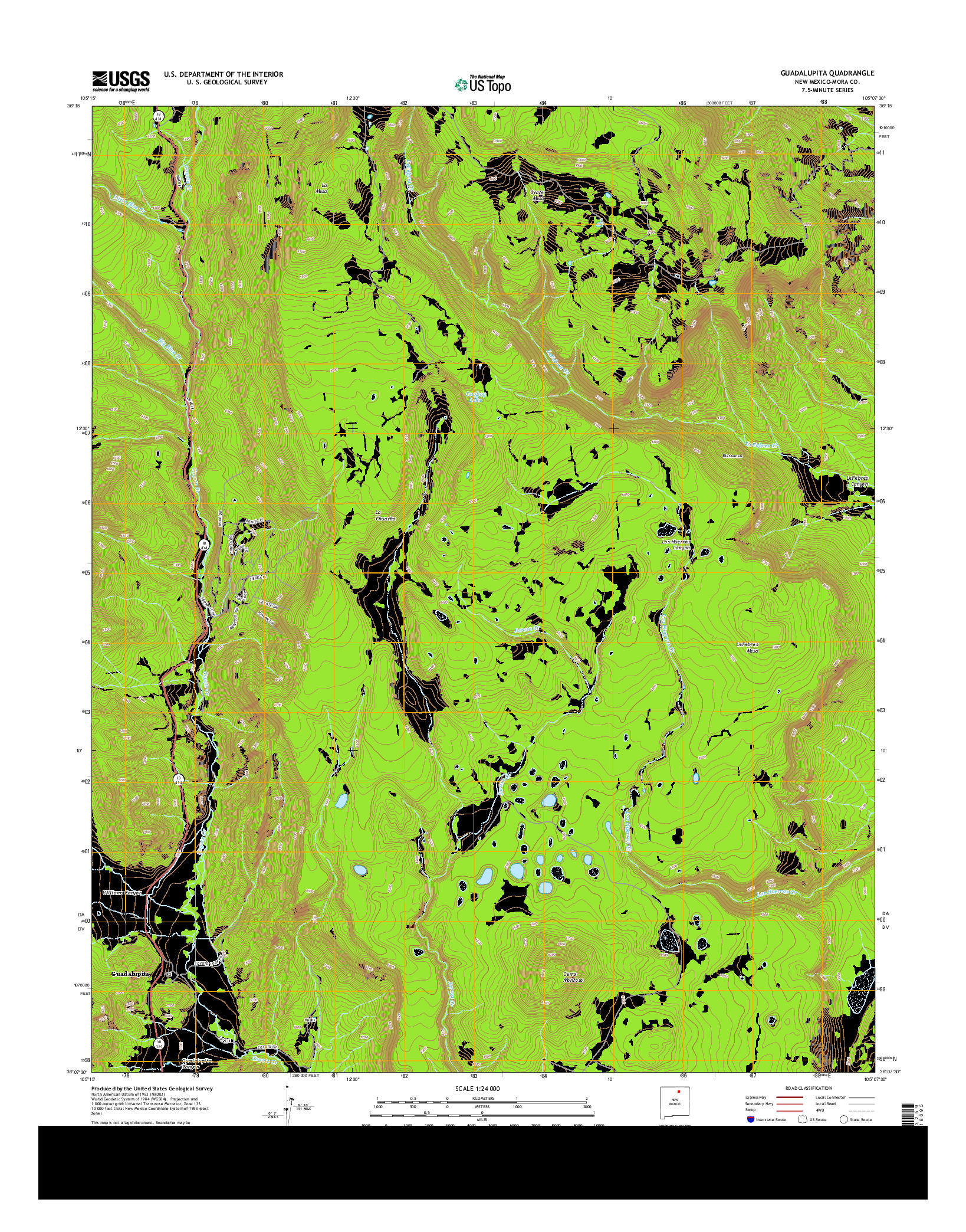 USGS US TOPO 7.5-MINUTE MAP FOR GUADALUPITA, NM 2013