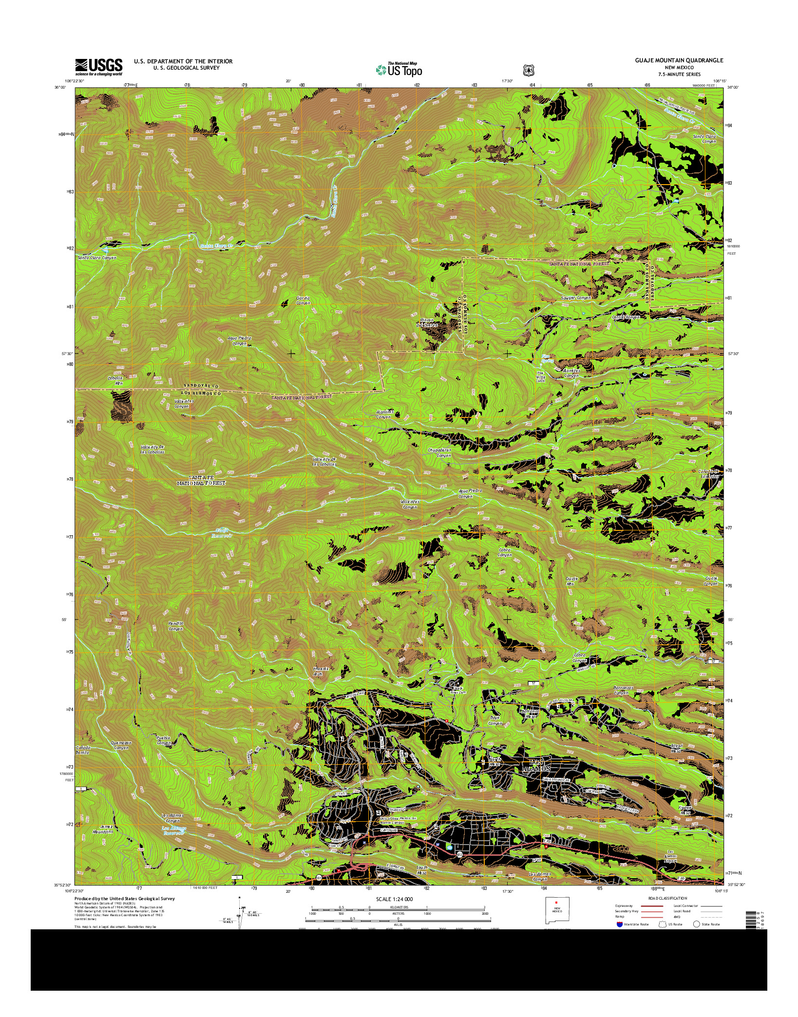 USGS US TOPO 7.5-MINUTE MAP FOR GUAJE MOUNTAIN, NM 2013