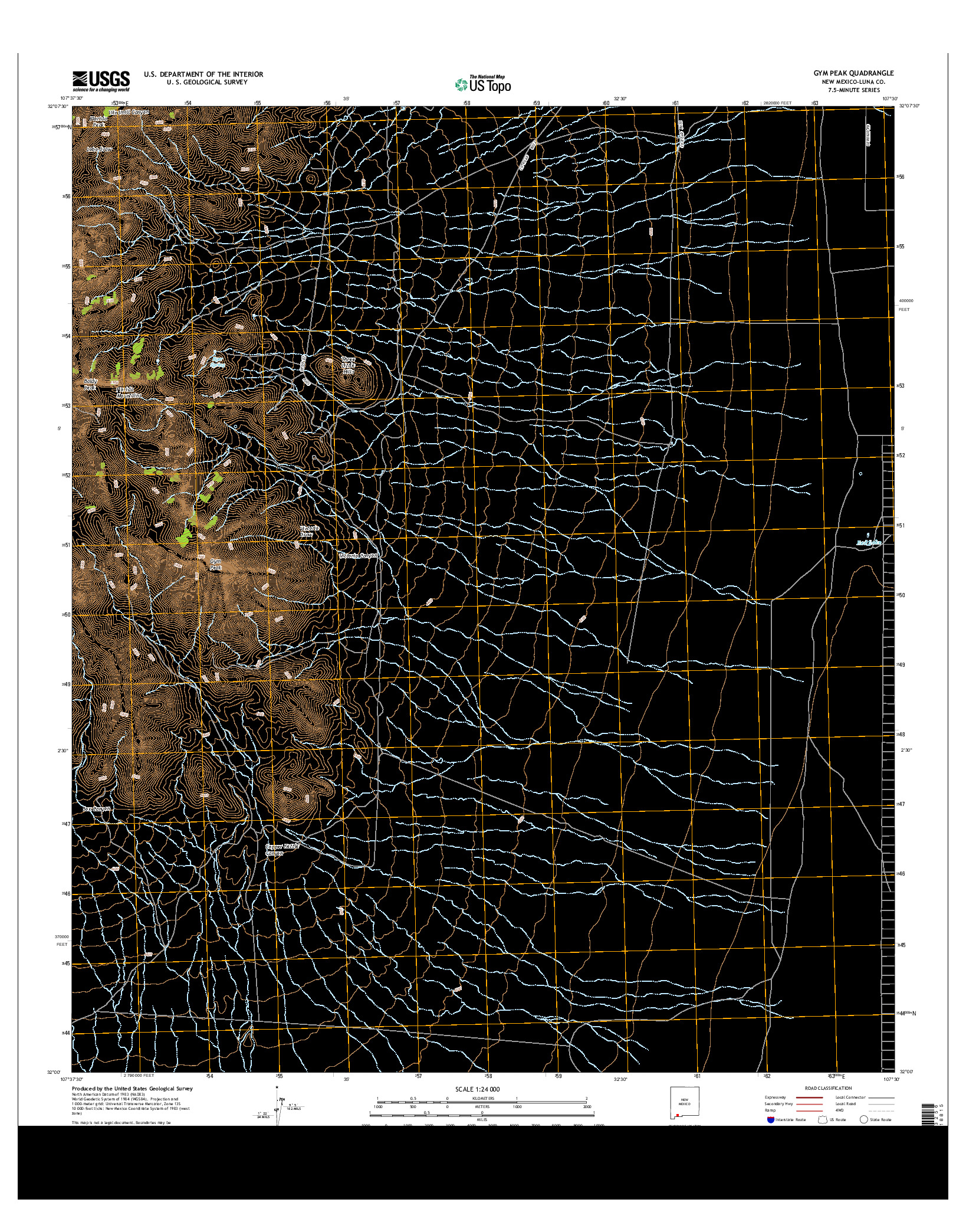 USGS US TOPO 7.5-MINUTE MAP FOR GYM PEAK, NM 2013